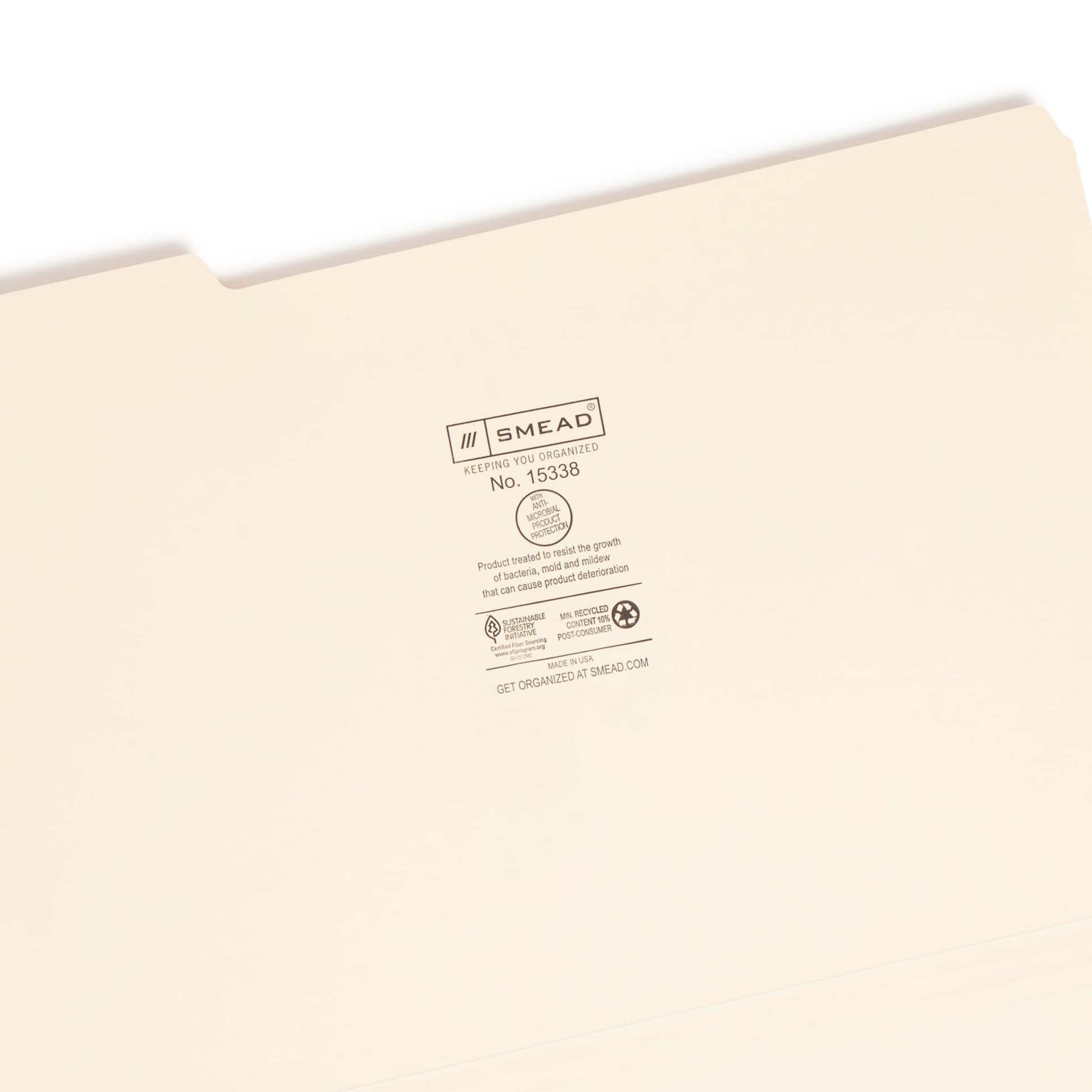 File Folders with Antimicrobial Product Protection, Manila Color, Legal Size, Set of 100, 086486153386