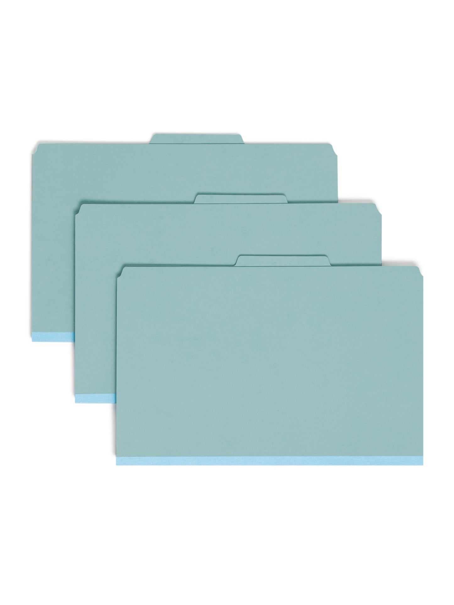 SafeSHIELD® Pressboard Classification File Folders, 3 Dividers, 3 inch Expansion, 2/5-Cut Tab, Blue Color, Legal Size, Set of 0, 30086486190948
