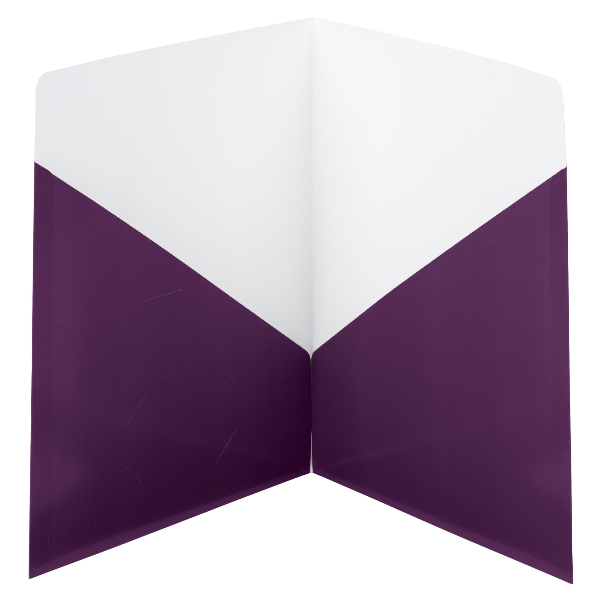 Contemporary Two-Pocket Folders, Purple Color, Letter Size, Set of 25, 30086486879614