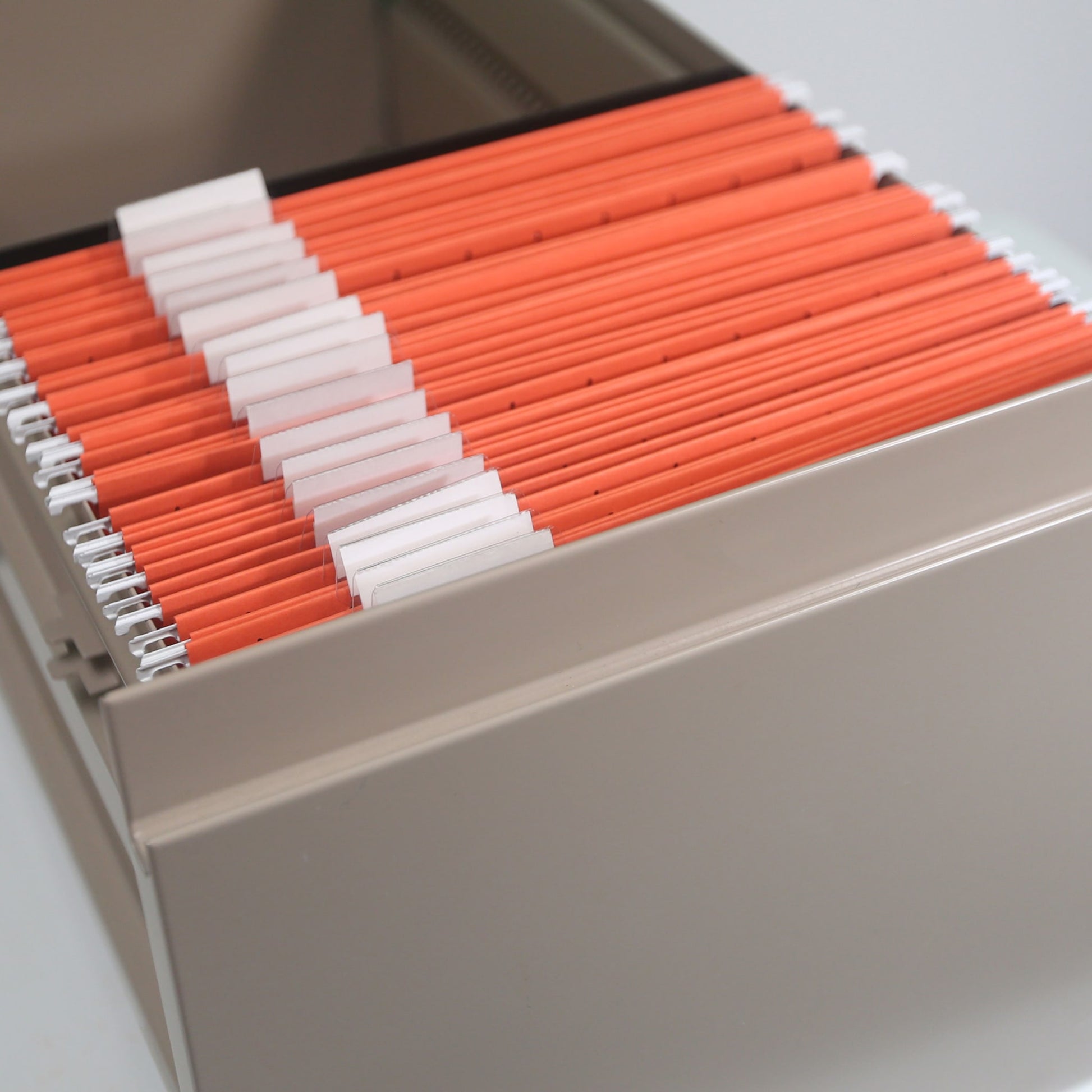 Standard Hanging File Folders with 1/5-Cut Tabs, Orange Color, Letter Size, Set of 25, 086486640657