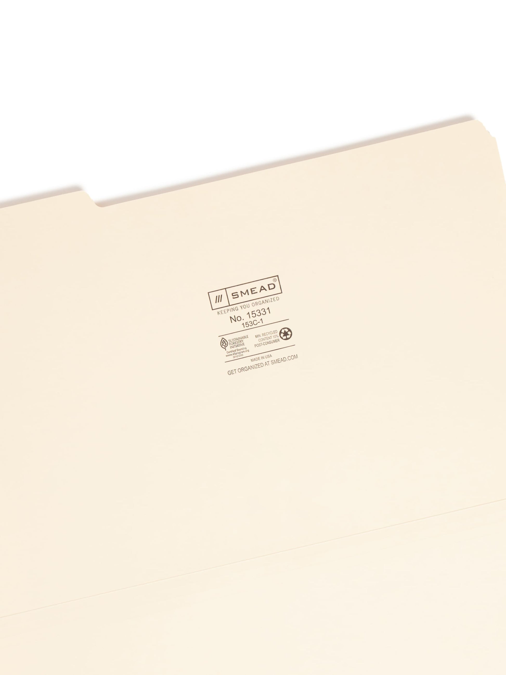 Standard File Folders, 1/3-Cut Left Tab, Manila Color, Legal Size, Set of 100, 086486153317