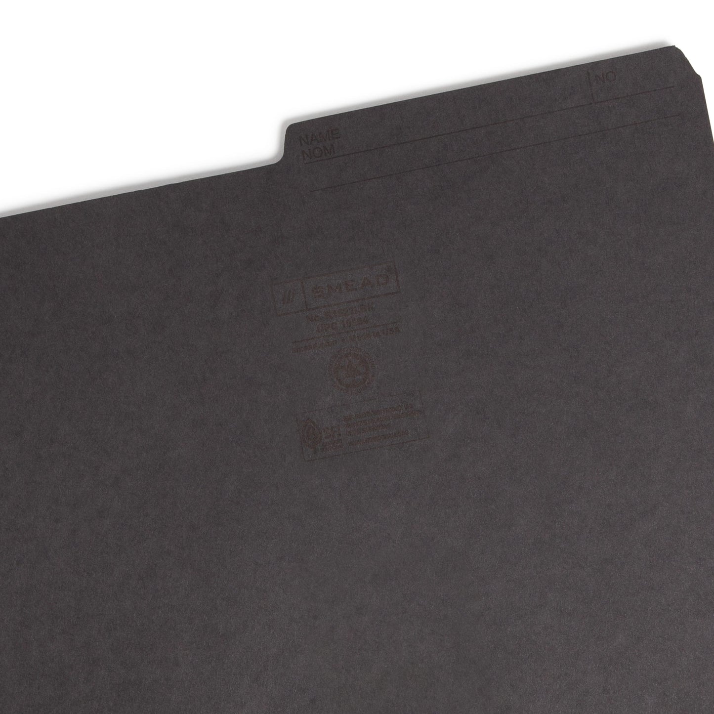 Reversible Printed Tab File Folders, 1/2-Cut Tab, Black Color, Letter Size, Set of 100, 086486103640