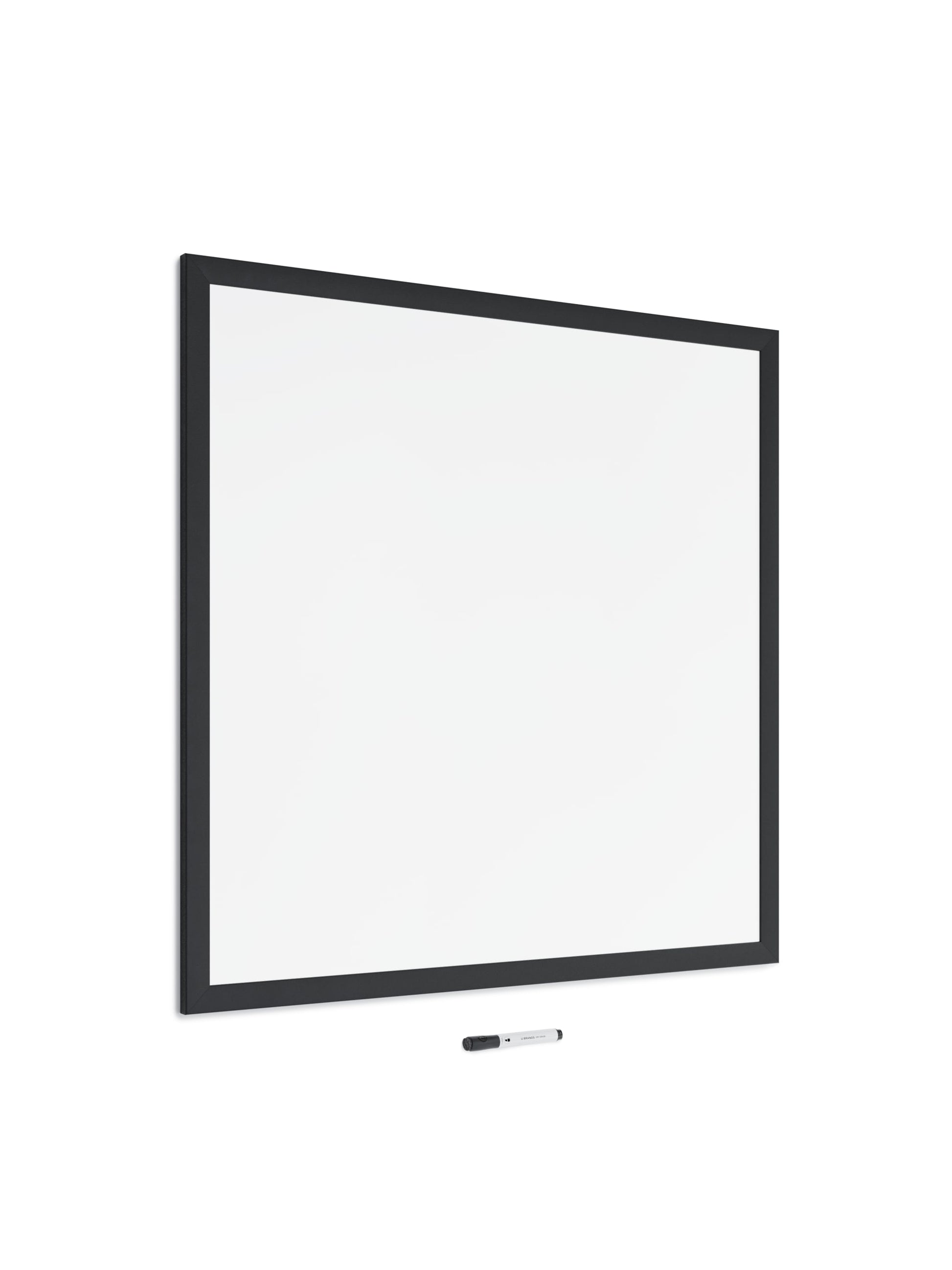 MDF Frame Dry Erase Board, Black, White, 35" x 35", 3 x 3, White, 35" X 35" Size, Set of 1, 817894028924