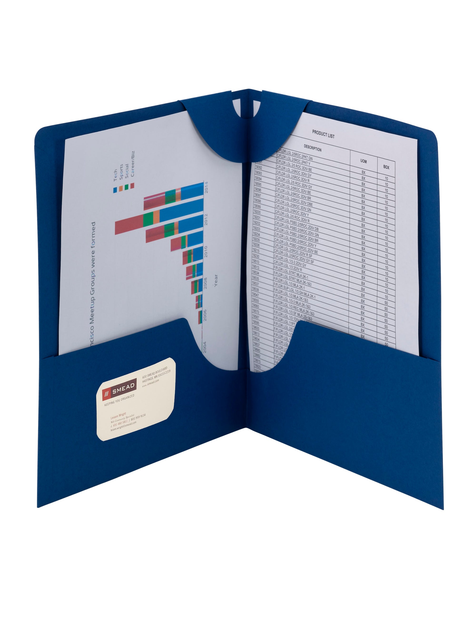Lockit® Two-Pocket Folders, Dark Blue Color, Letter Size, Set of 25, 30086486879829