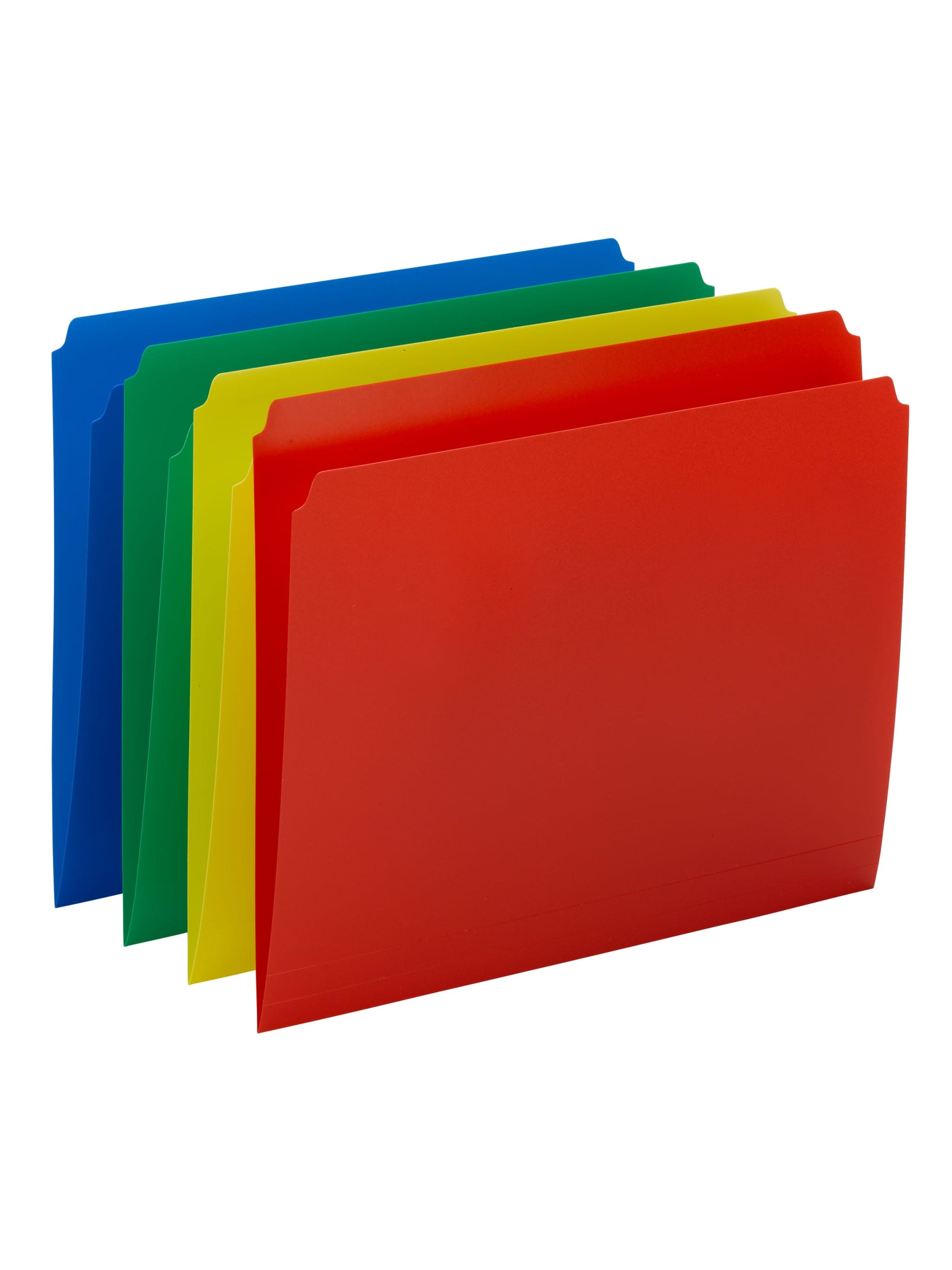 Poly File Folders, Straight-Cut Tab, Assorted Colors Color, Letter Size, Set of 1, 086486120098