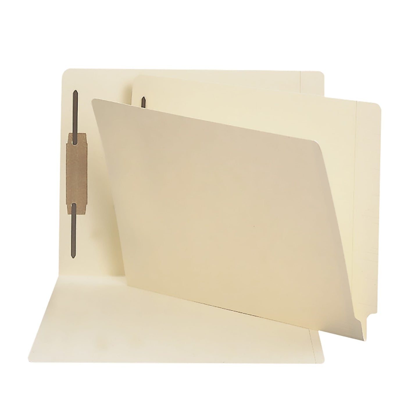 End Tab Fastener Folders with Shelf-Master® Reinforced Tab, Straight-Cut Tab, Manila Color, Letter Size, Set of 50, 086486342100