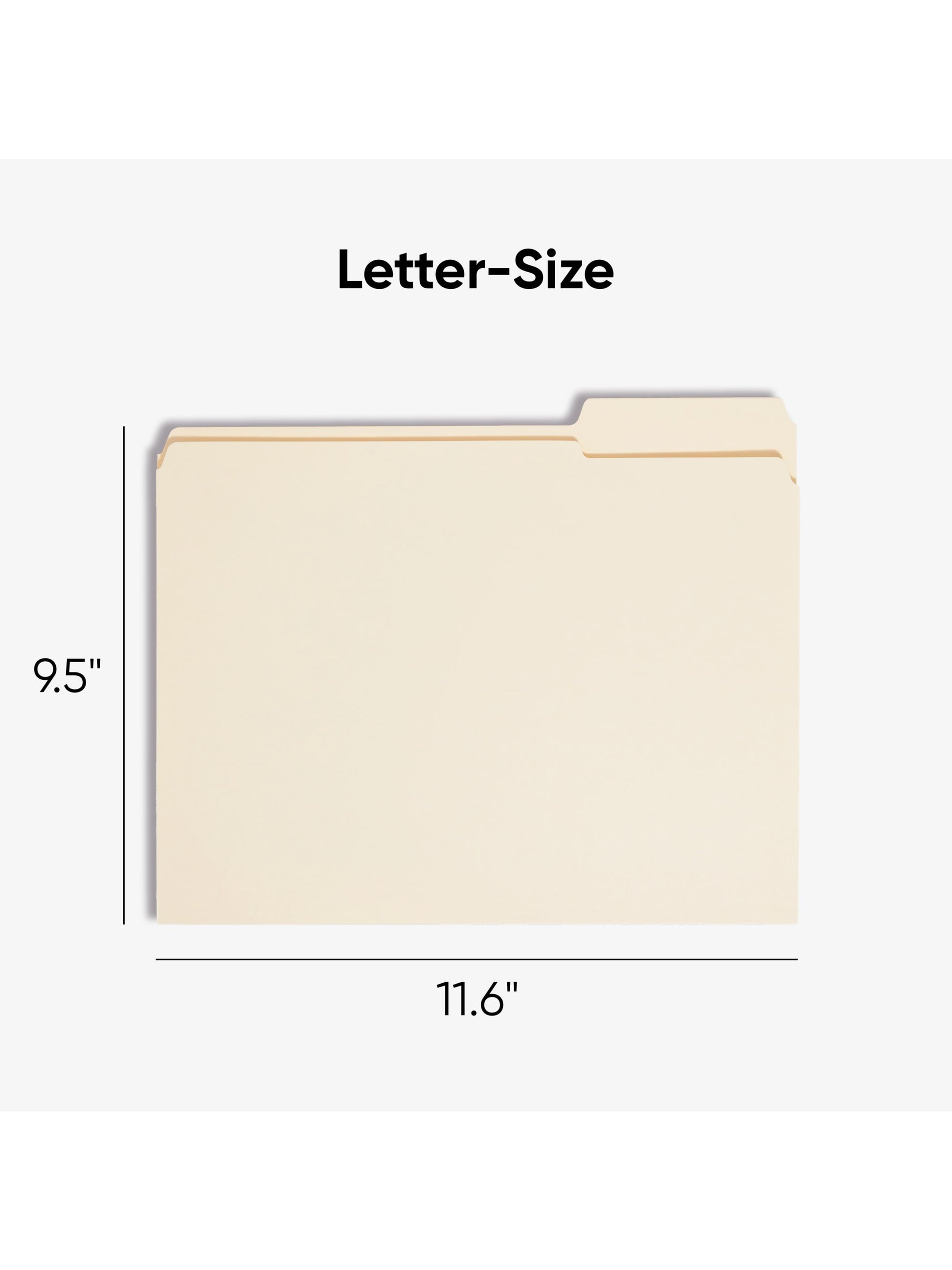 Reinforced Tab File Folders, 1/3-Cut Tab, Manila Color, Letter Size, Set of 100, 086486103343