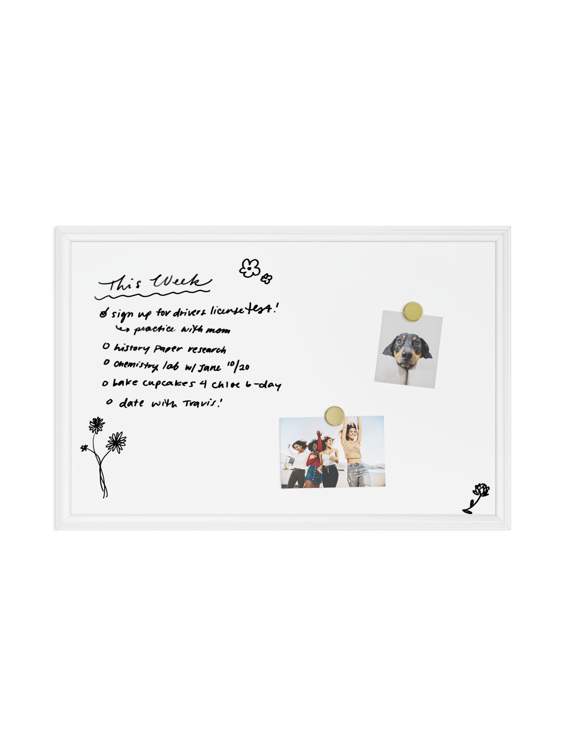 Decor Frame Dry Erase Board, White, White, 30" x 20", 3 x 2, White, 30" X 20" Size, Set of 1, 817894020713