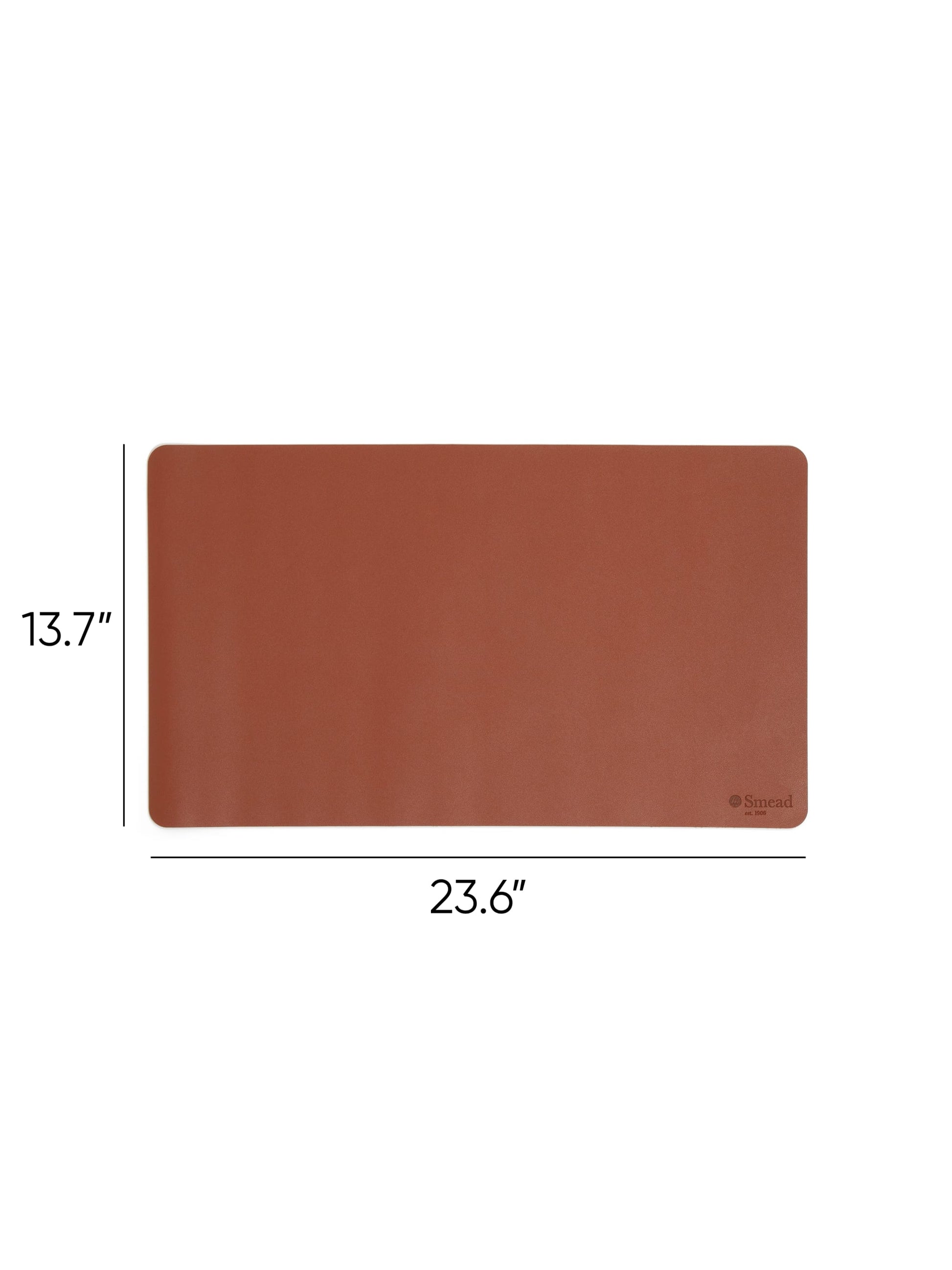 Vegan Leather Desk Pad, Saddle Color, 23.6"X13.7" Size, 086486648370