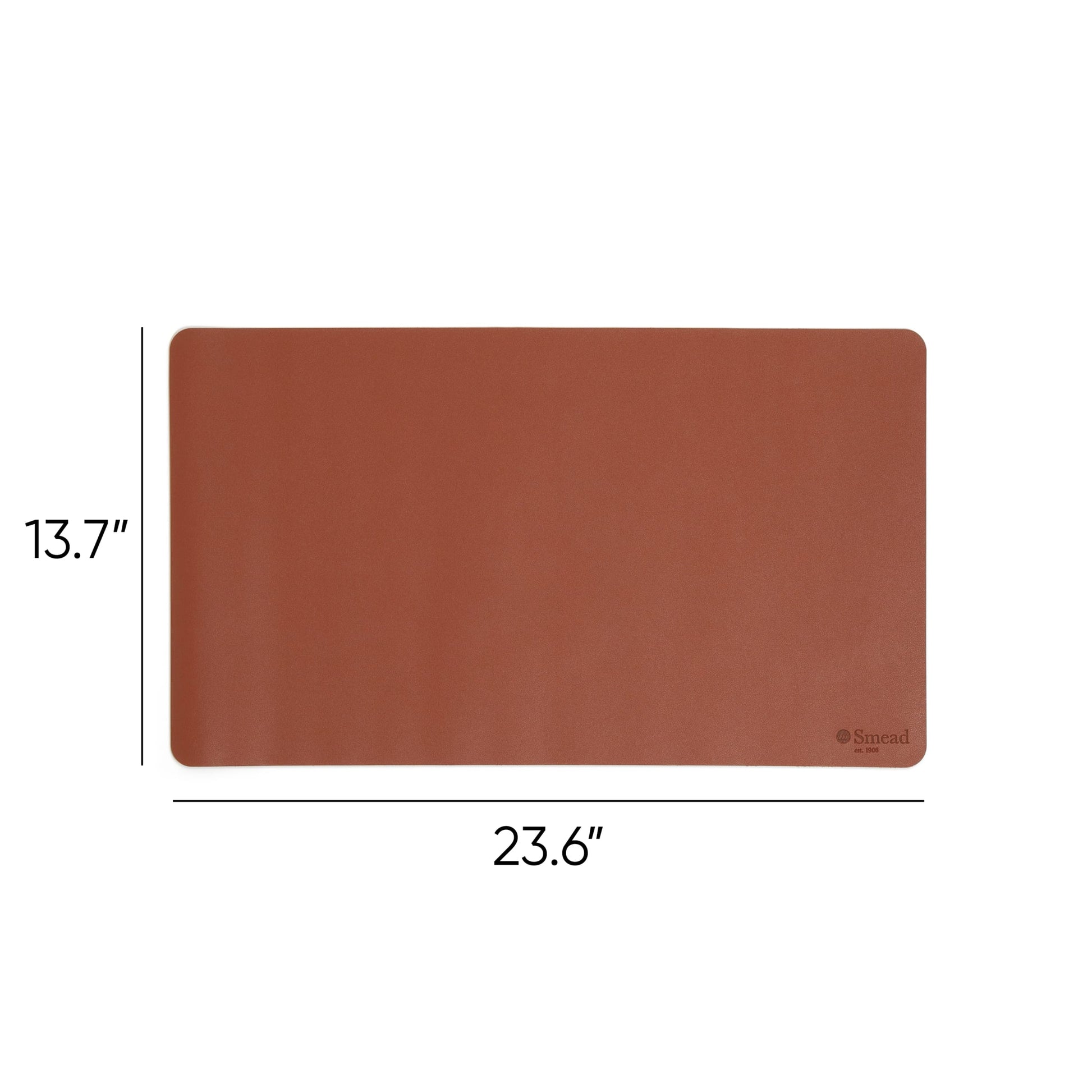 Vegan Leather Desk Pad, Saddle Color, 23.6"X13.7" Size, Set of 1, 086486648370