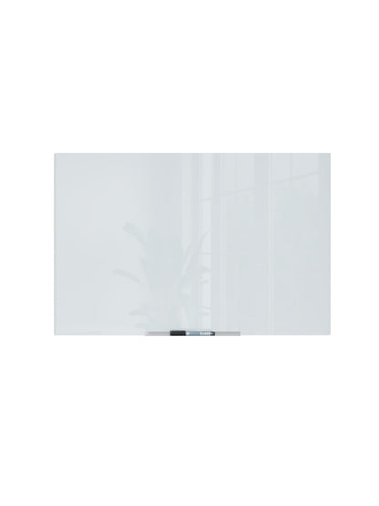 U Brands Floating Non-Magnetic Glass Dry Erase Board, 36" x 24" Frosted White (Actual Size 35" x 23")