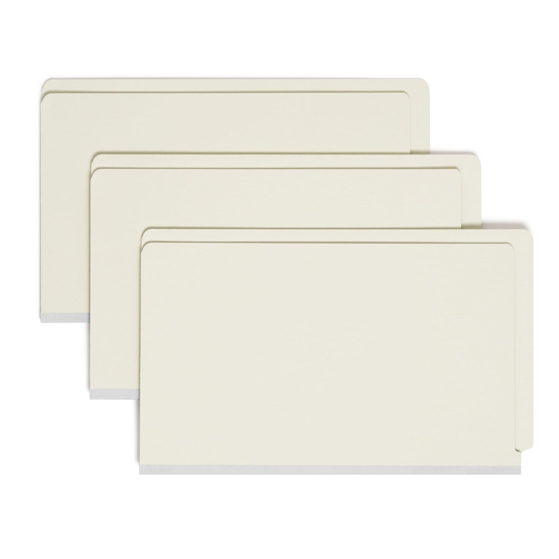 SafeSHIELD®  Pressboard End Tab Fastener File Folders, Straight-Cut Tab, 1 inch Expansion, Gray/Green Color, Legal Size, Set of 25, 086486377058