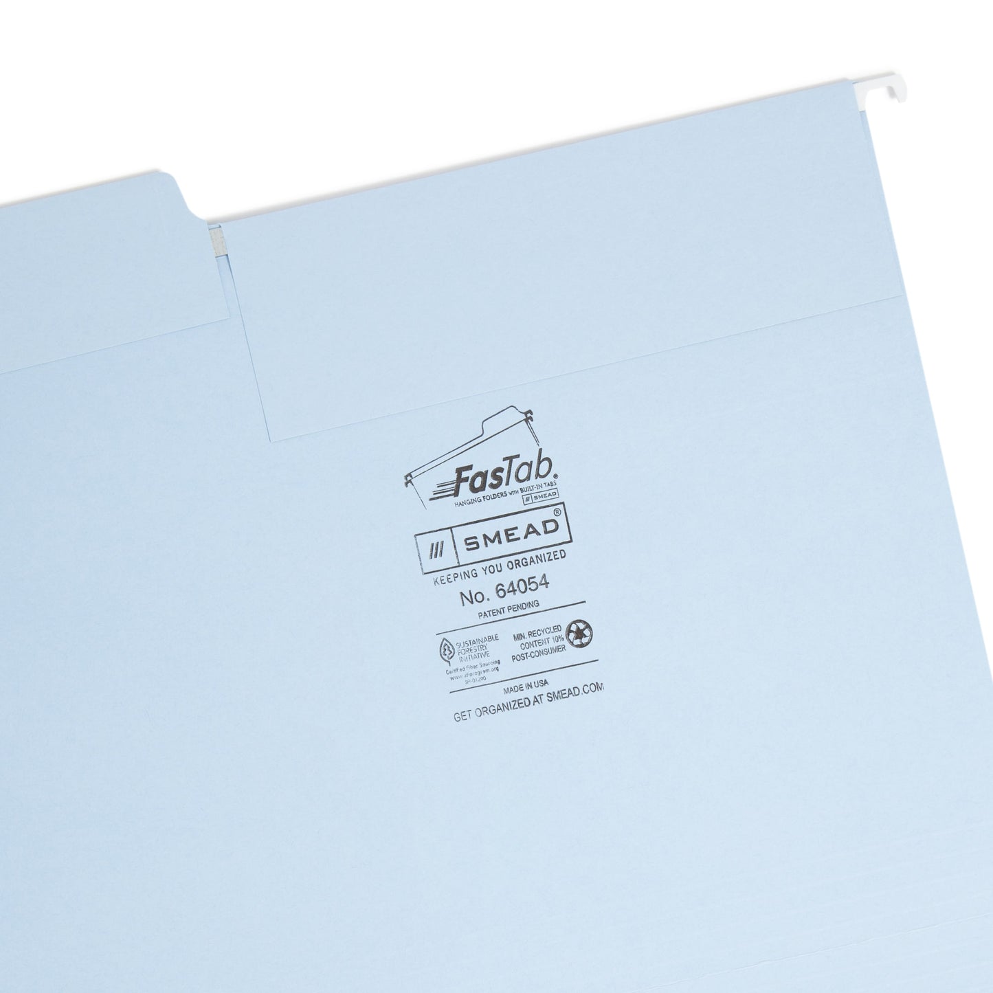 FasTab® Hanging File Folders, 1/3-Cut Tab, Assorted Colors Color, Letter Size, Set of 1, 086486640541