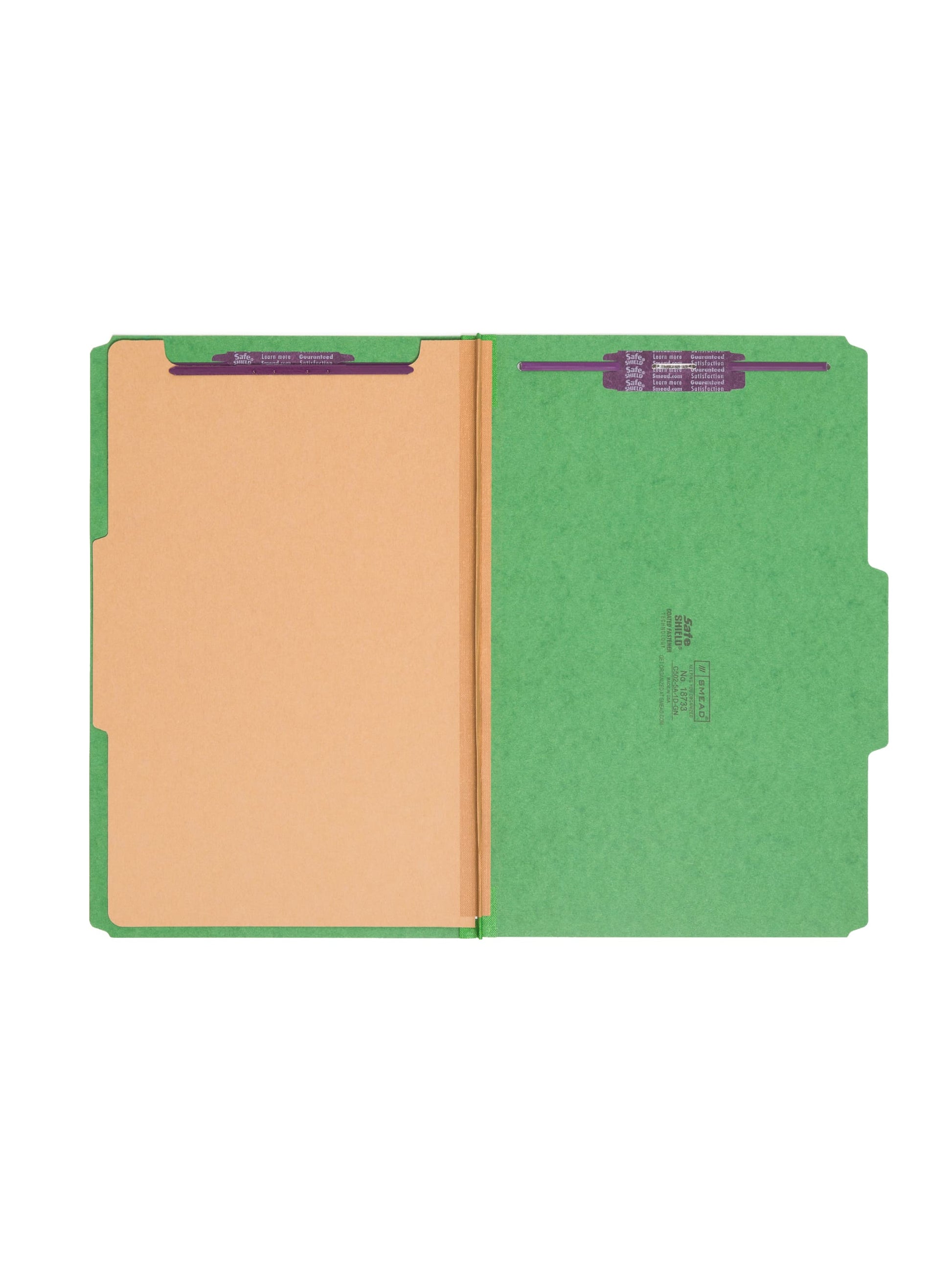 SafeSHIELD® Pressboard Classification File Folders, 1 Divider, 2 inch Expansion, Green Color, Legal Size, Set of 0, 30086486187337