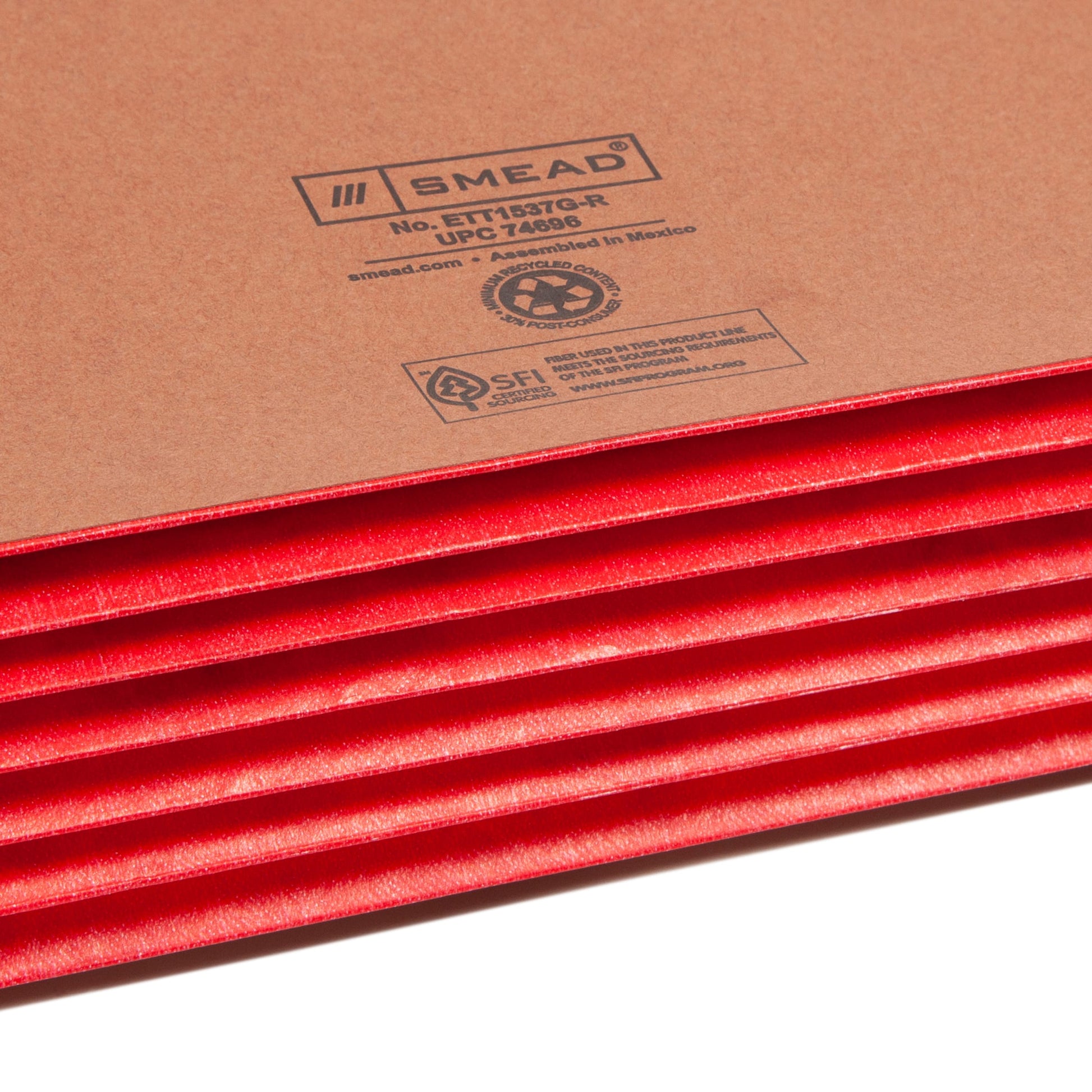 Reinforced End Tab File Pockets, Straight-Cut Tab, 5-1/4 inch Expansion, Red Color, Extra Wide Legal Size, Set of 10, 30086486746961