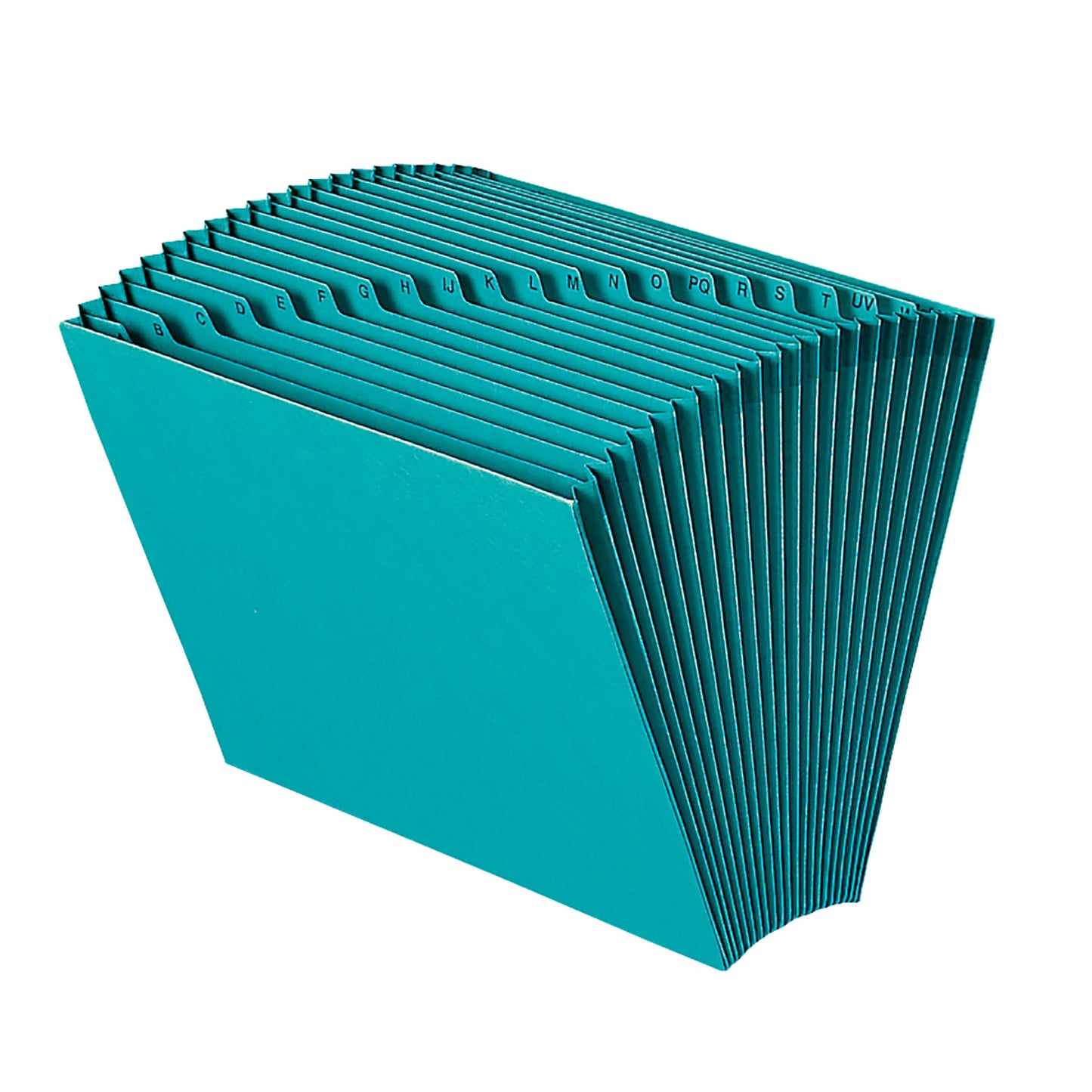 Colored Expanding Files, 21 Pockets, Alphabetic A-Z, Teal Color, Letter Size, Set of 1, 086486707176