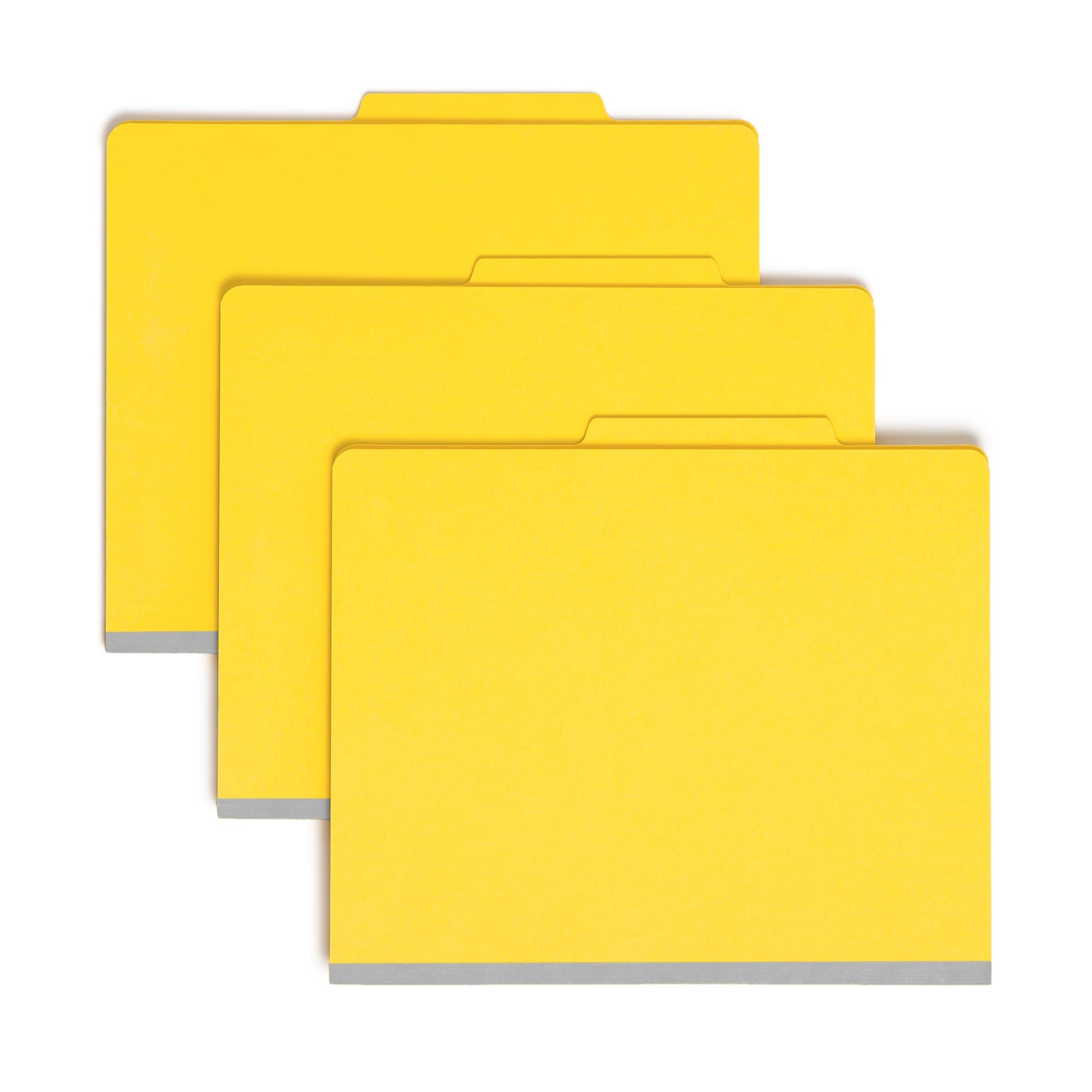 Classification File Folders, 1 Divider, 2 inch Expansion, Yellow Color, Letter Size, Set of 10, 30086486137042