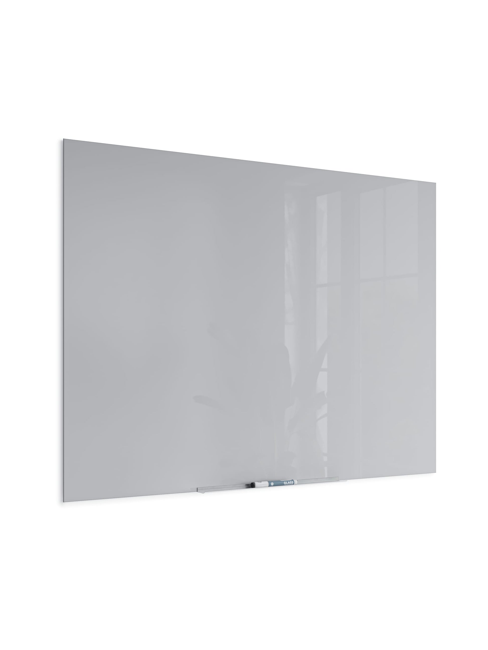 Floating Glass Non-Magnetic Dry Erase Board, Gray, 47" x 35", 3 x 4, Gray, 47" X 35" Size, Set of 1, 817894029082
