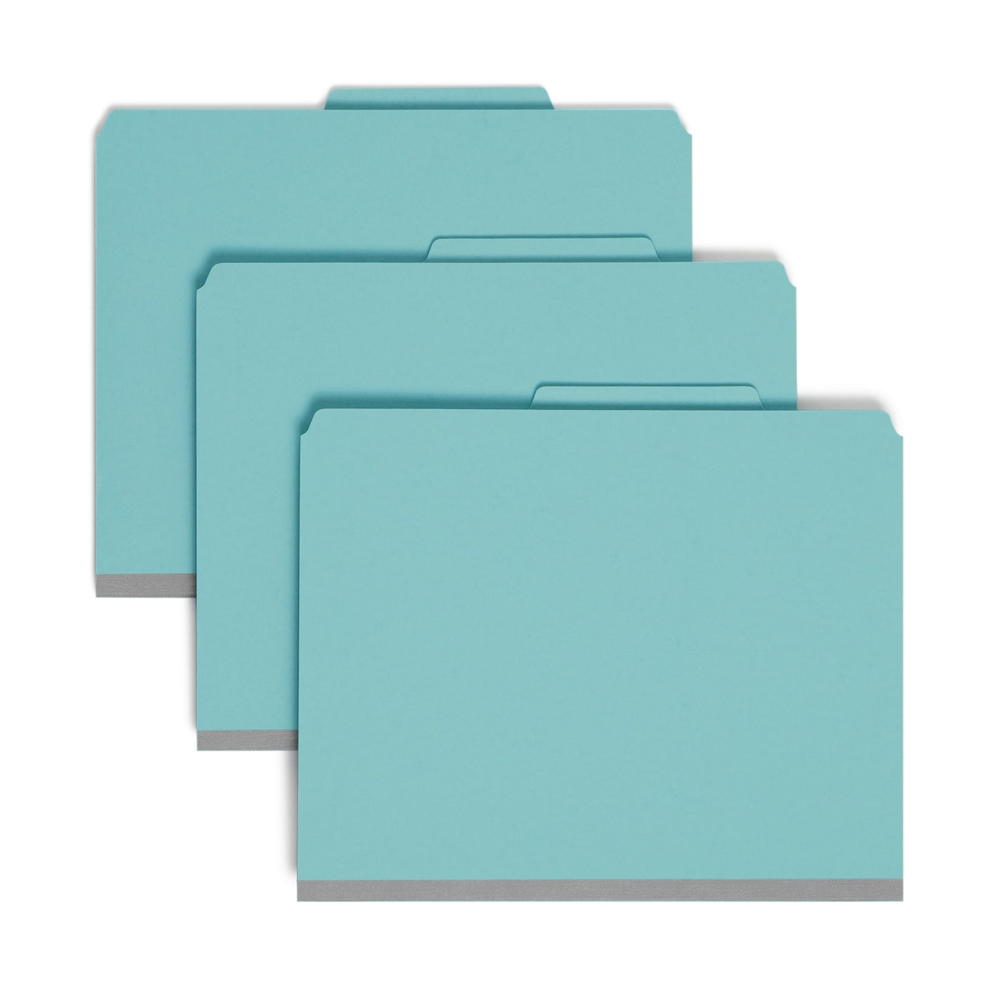SafeSHIELD® Pressboard Classification File Folders, 3 Dividers, 3 inch Expansion, 2/5-Cut Tab, Blue Color, Letter Size, Set of 10, 30086486140943