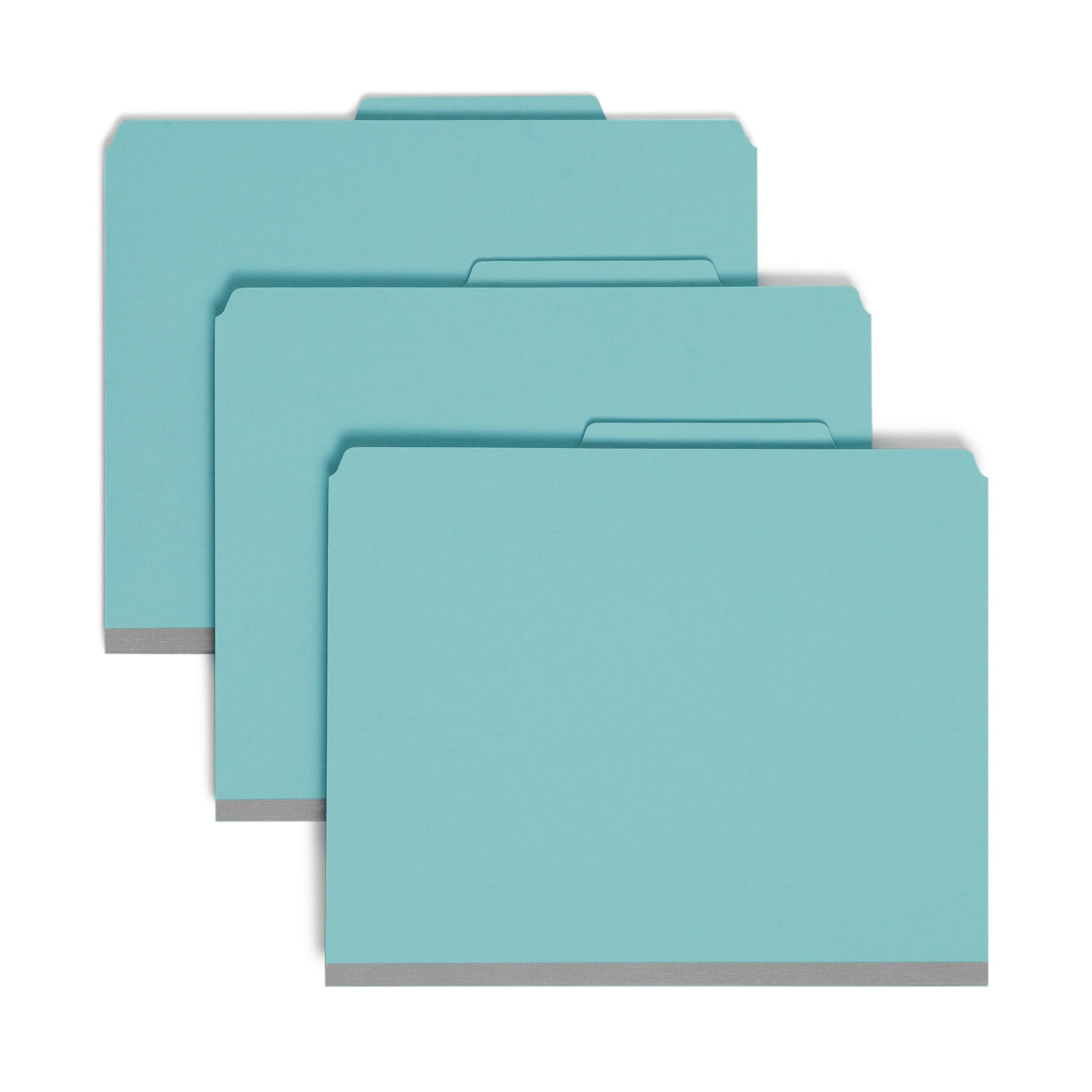 SafeSHIELD® Pressboard Classification File Folders, 3 Dividers, 3 inch Expansion, 2/5-Cut Tab, Blue Color, Letter Size, Set of 10, 30086486140943