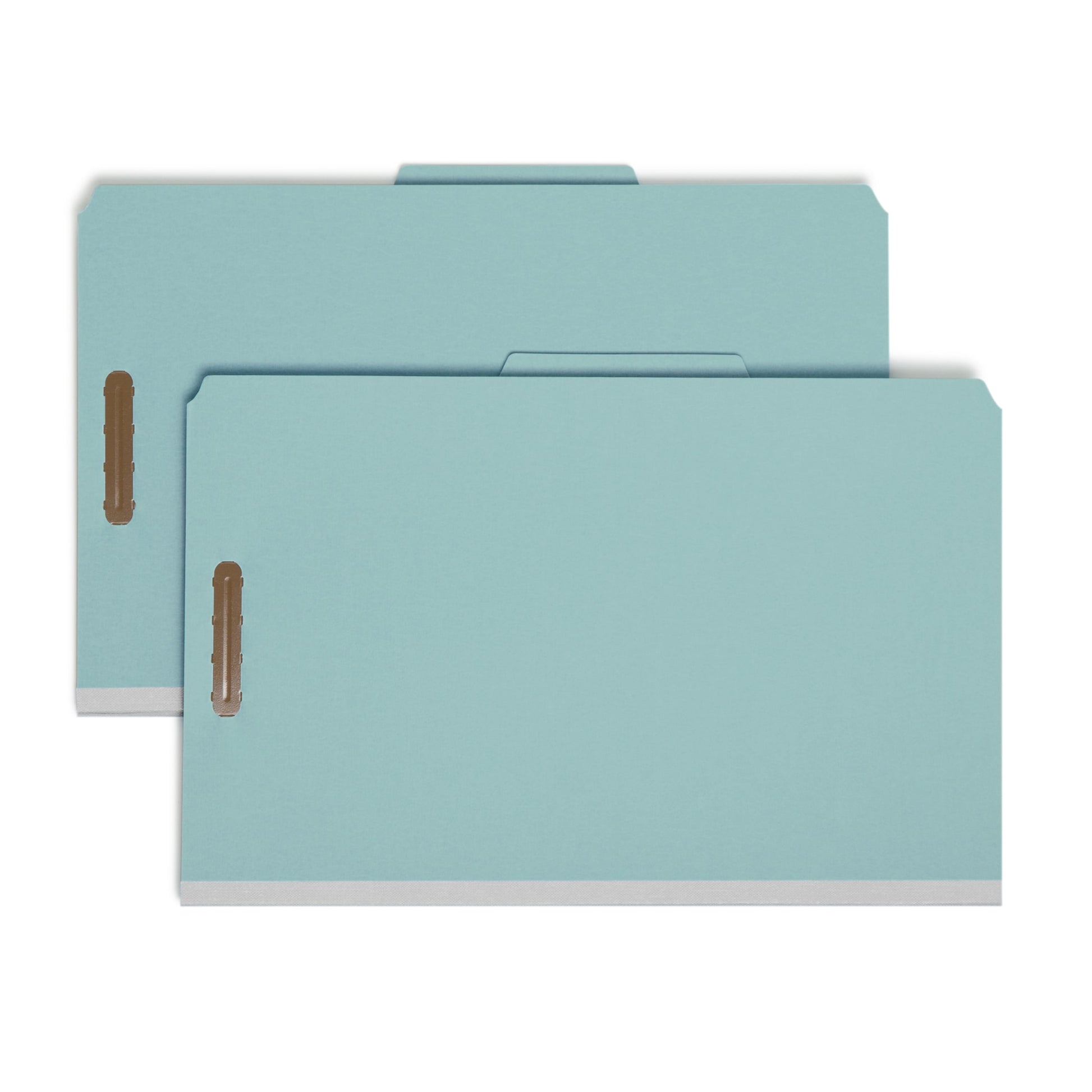 Pressboard Classification File Folders, 2 Dividers, 2 inch Expansion, Blue Color, Legal Size, Set of 10, 30086486190214