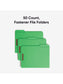 Reinforced Tab Fastener File Folders, 1/3-Cut Tab, 2 FastenersReinforced Tab Fastener File Folders, 1/3 Cut, Green, Letter, Green, Letter Size, Set of 50, 086486121408