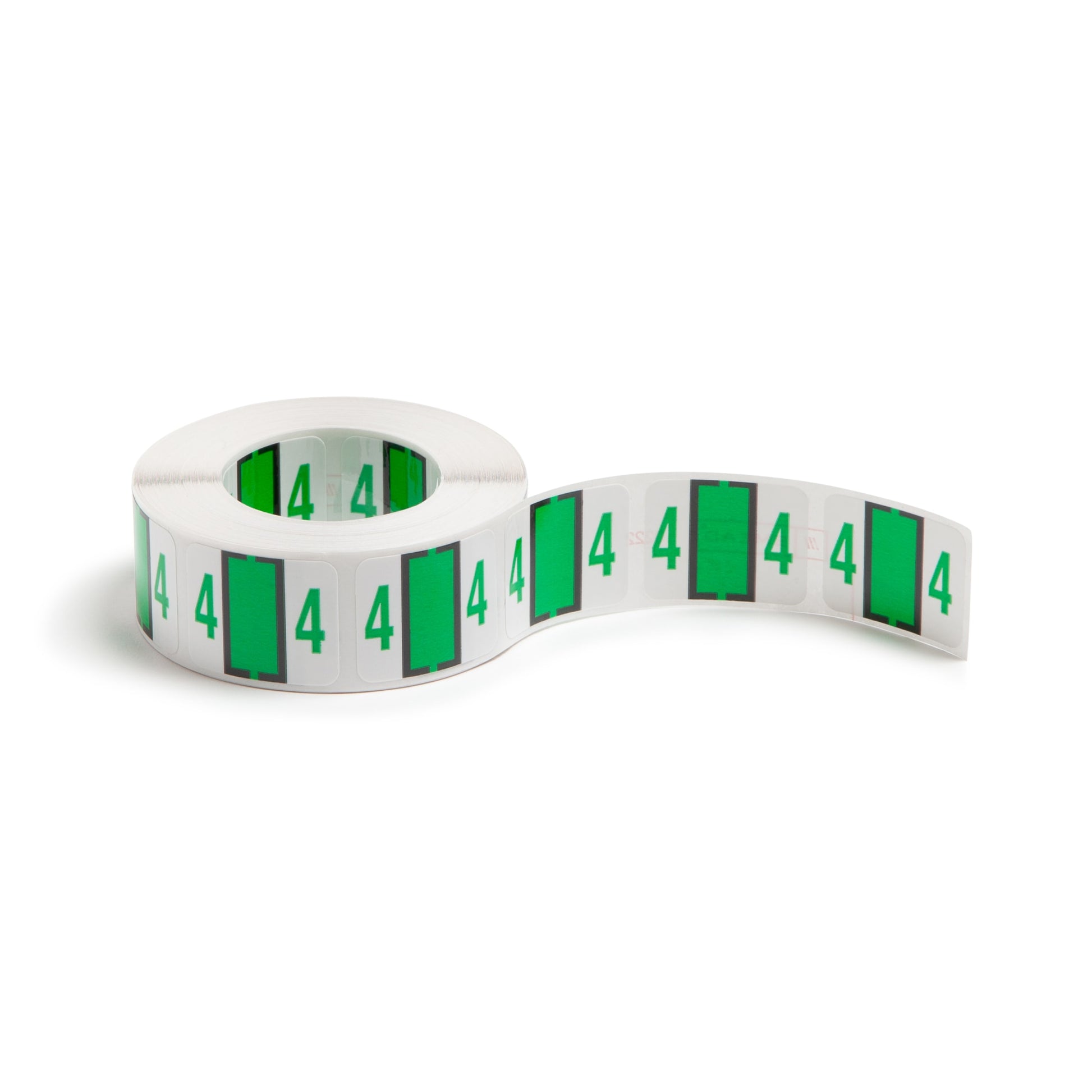 BCCRN Bar Style Color-Coded Numeric Labels, 0-9 Rolls, Light Green Color, 1-1/4" X 1" Size, Set of 50, 086486673747