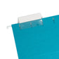 Standard Hanging File Folders with 1/5-Cut Tabs, Teal Color, Letter Size, Set of 25, 086486640749