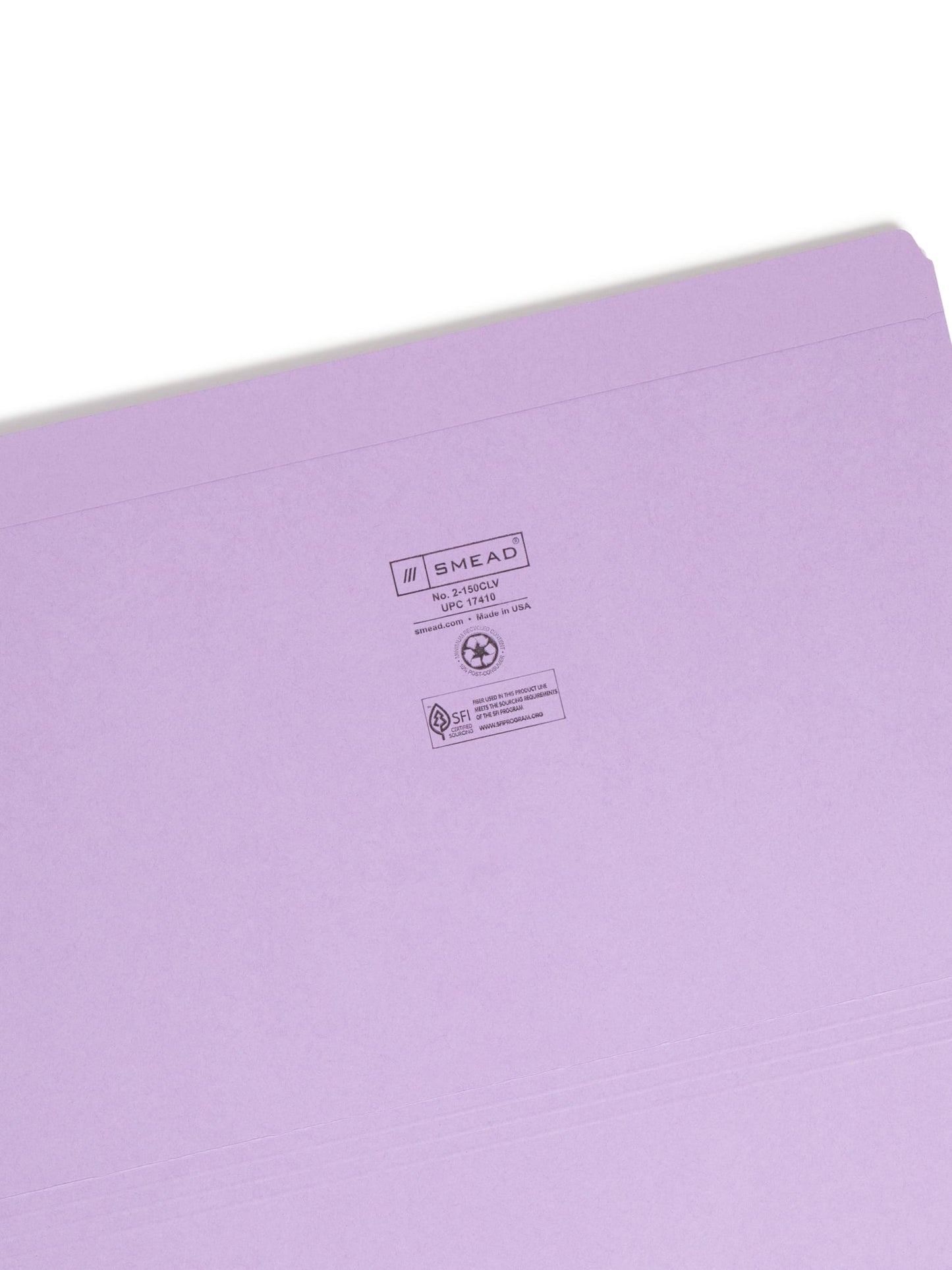 Reinforced Tab File Folders, Straight-Cut Tab, Lavender Color, Legal Size, Set of 100, 086486174107