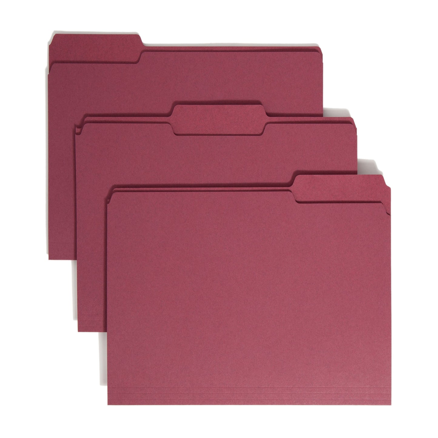 Standard File Folders, 1/3-Cut Tab, Maroon Color, Letter Size, Set of 100, 086486130936