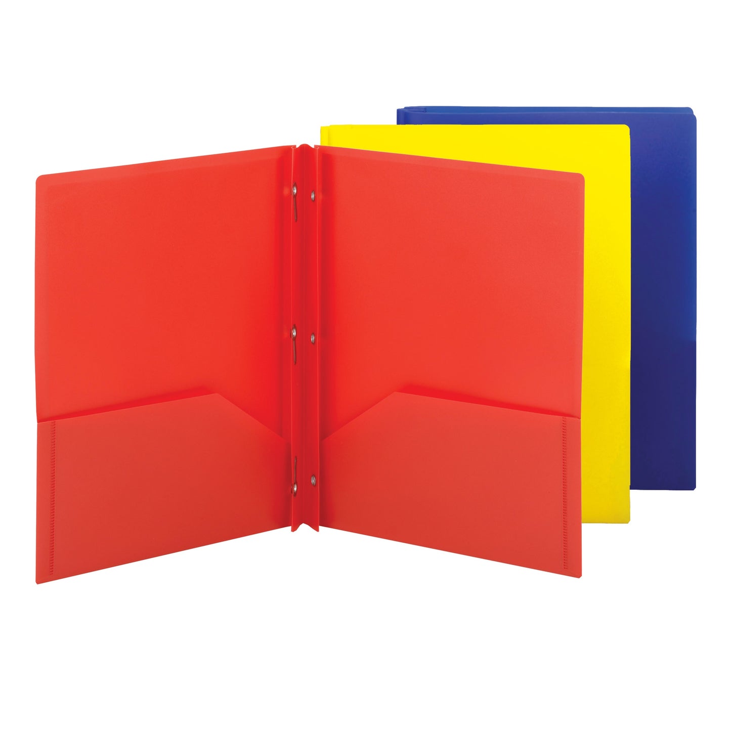 Poly Two-Pocket Folders with Fasteners, Assorted Colors Color, Letter Size, Set of 6, 086486877466