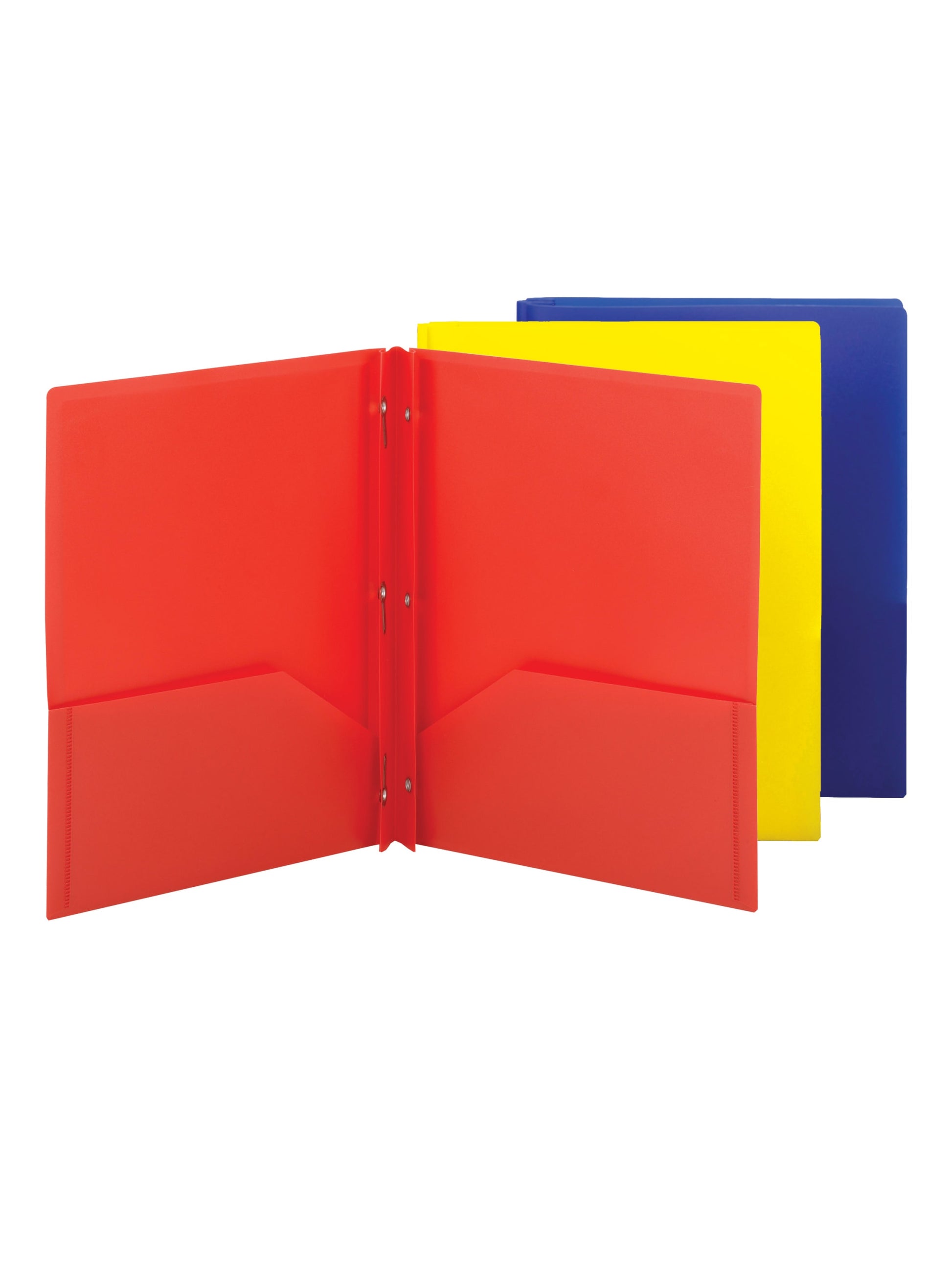 Poly Two-Pocket Folders with Fasteners, Assorted Colors Color, Letter Size, Set of 1, 086486877466