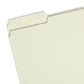 Pressboard File Folder, 1 inch Expansion, 1/3-Cut Tab, Gray/Green Color, Letter Size, Set of 25, 086486132305