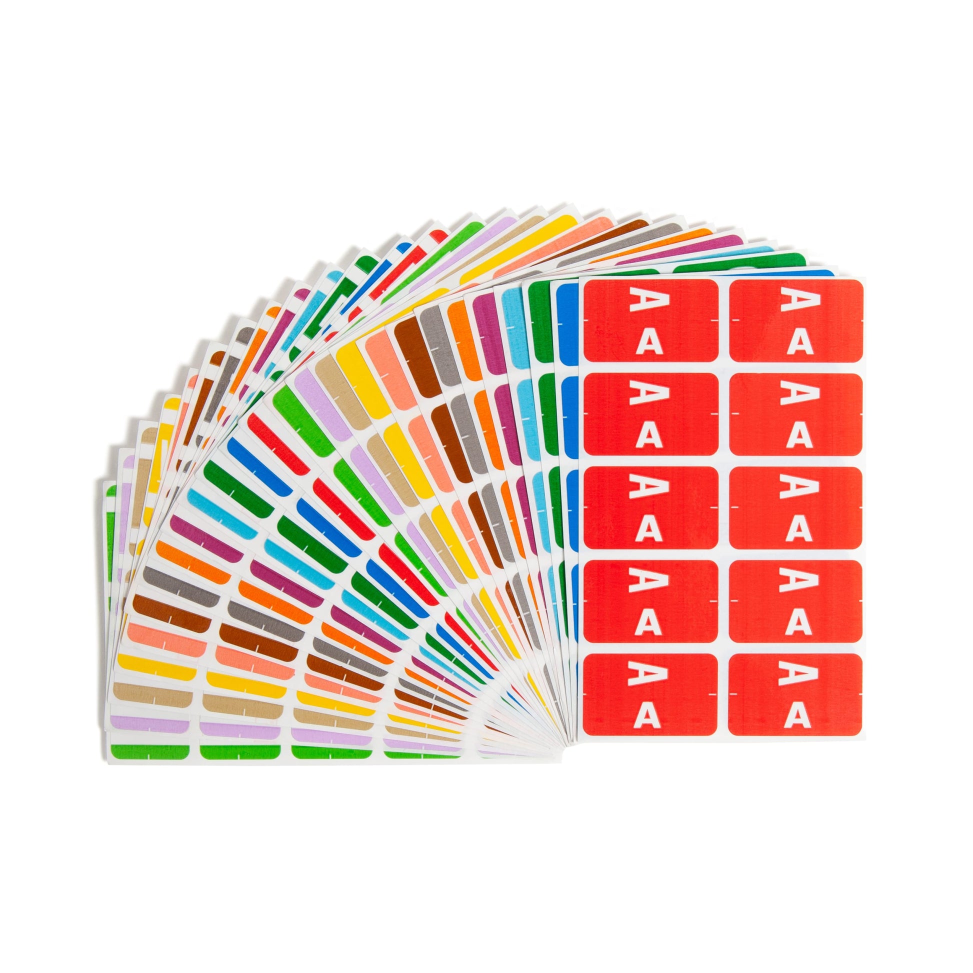 AlphaZ® ACCS and ACC Color Coded Alphabetic Labels - Sheets, Assorted Colors Color, 1" X 1-5/8" Size, Set of 2200, 086486671705
