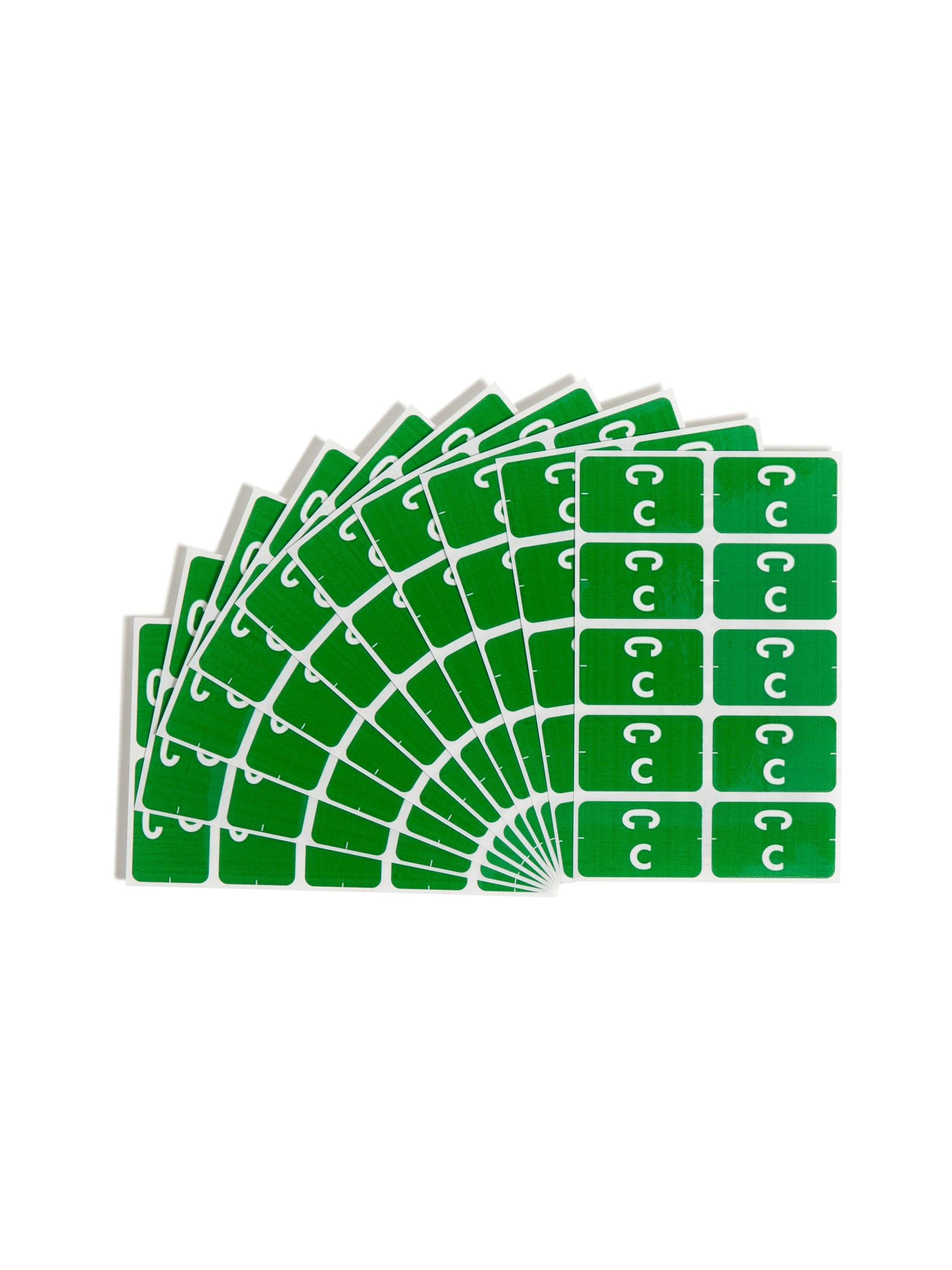 AlphaZ® ACCS Color Coded Alphabetic Labels - Sheets, Dark Green Color, 1" X 1-5/8" Size, Set of 100, 086486671736
