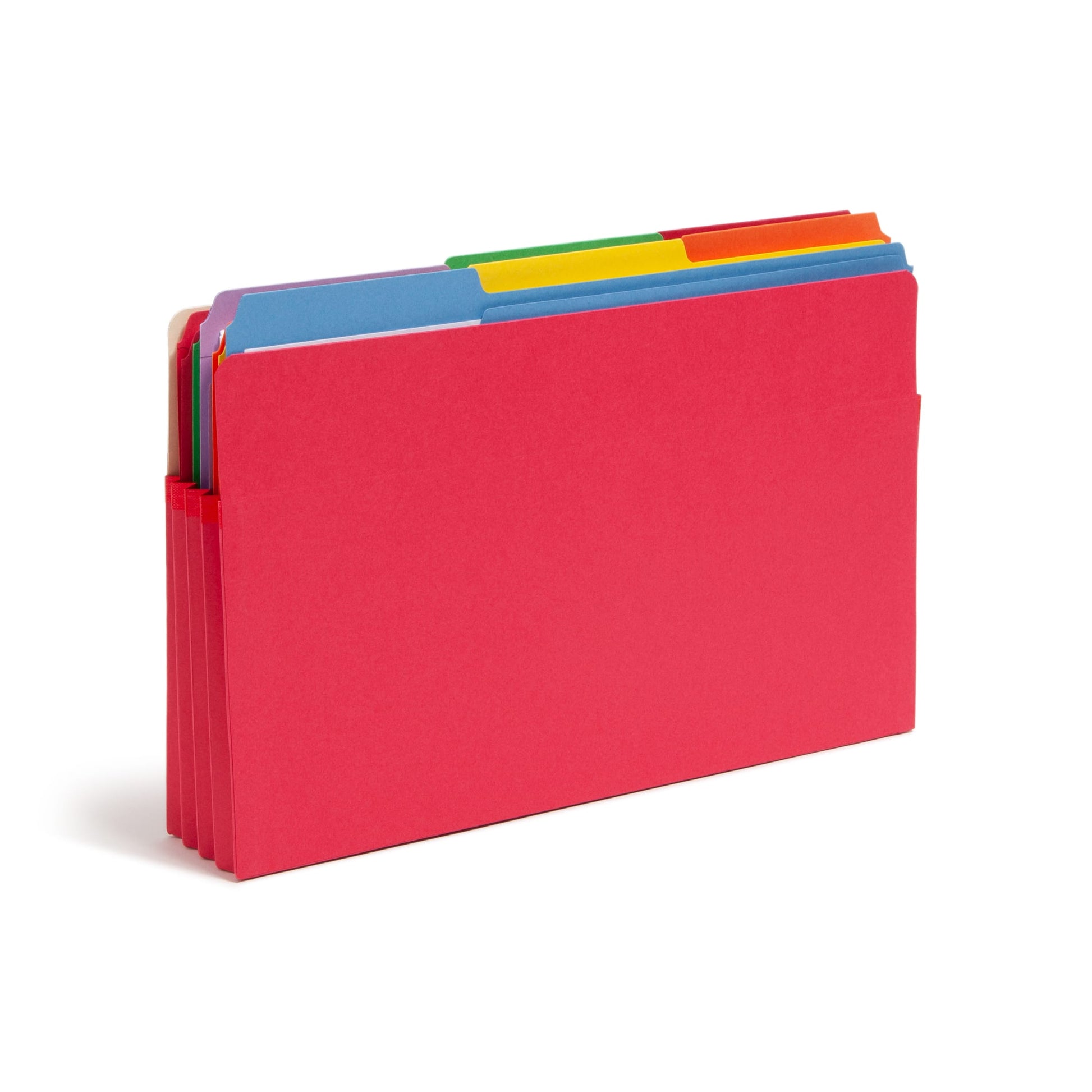 File Pockets, 3-1/2 inch Expansion, Straight-Cut Tab, Red Color, Legal Size, Set of 25, 30086486742314