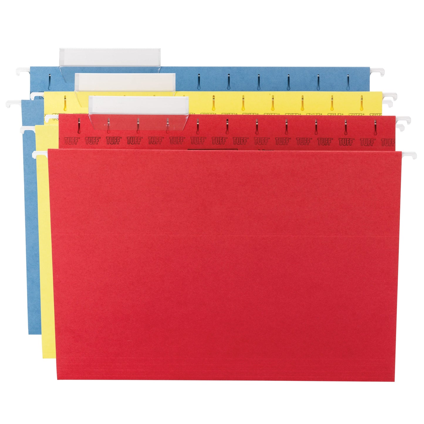 TUFF® Hanging File Folders with Easy Slide® Tabs, Assorted Colors Color, Letter Size, Set of 15, 086486640404