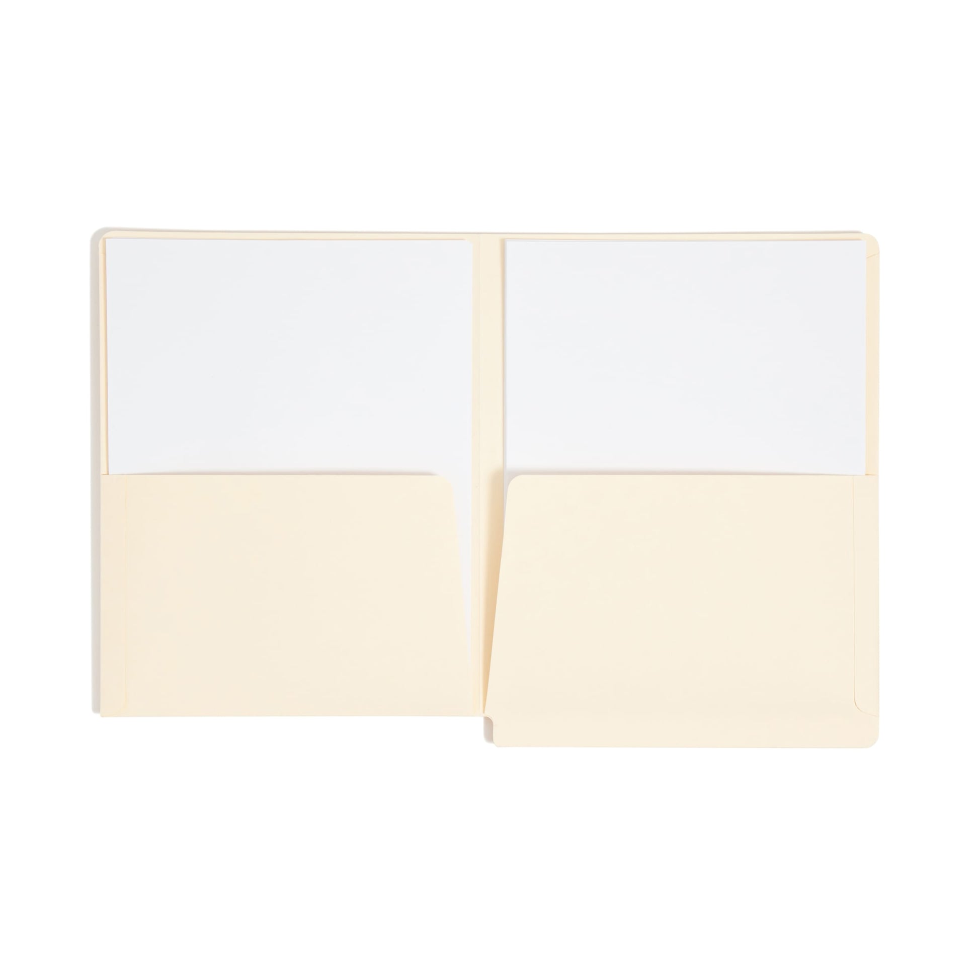 Shelf-Master® Reinforced Tab End Tab Pocket File Folders, Straight-Cut Tab, 2 Pockets, Manila Color, Letter Size, Set of 25, 086486241175