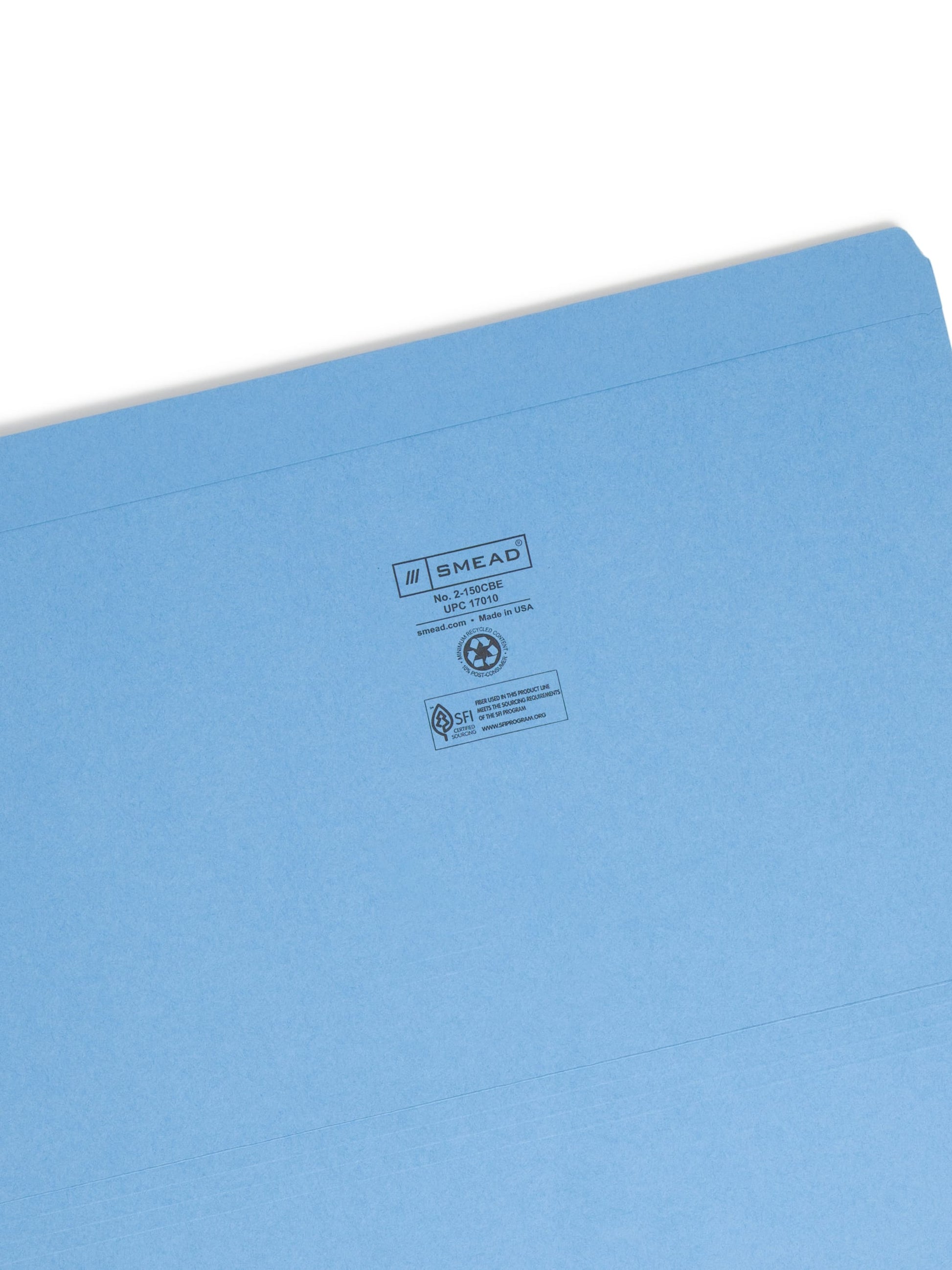 Reinforced Tab File Folders, Straight-Cut Tab, Blue Color, Legal Size, Set of 100, 086486170109