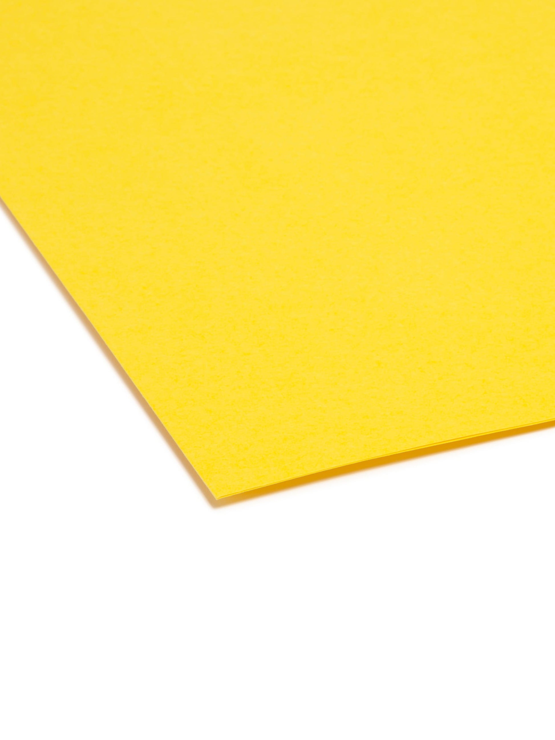 Reinforced Tab File Folders, Straight-Cut Tab, Yellow Color, Letter Size, Set of 100, 086486129107