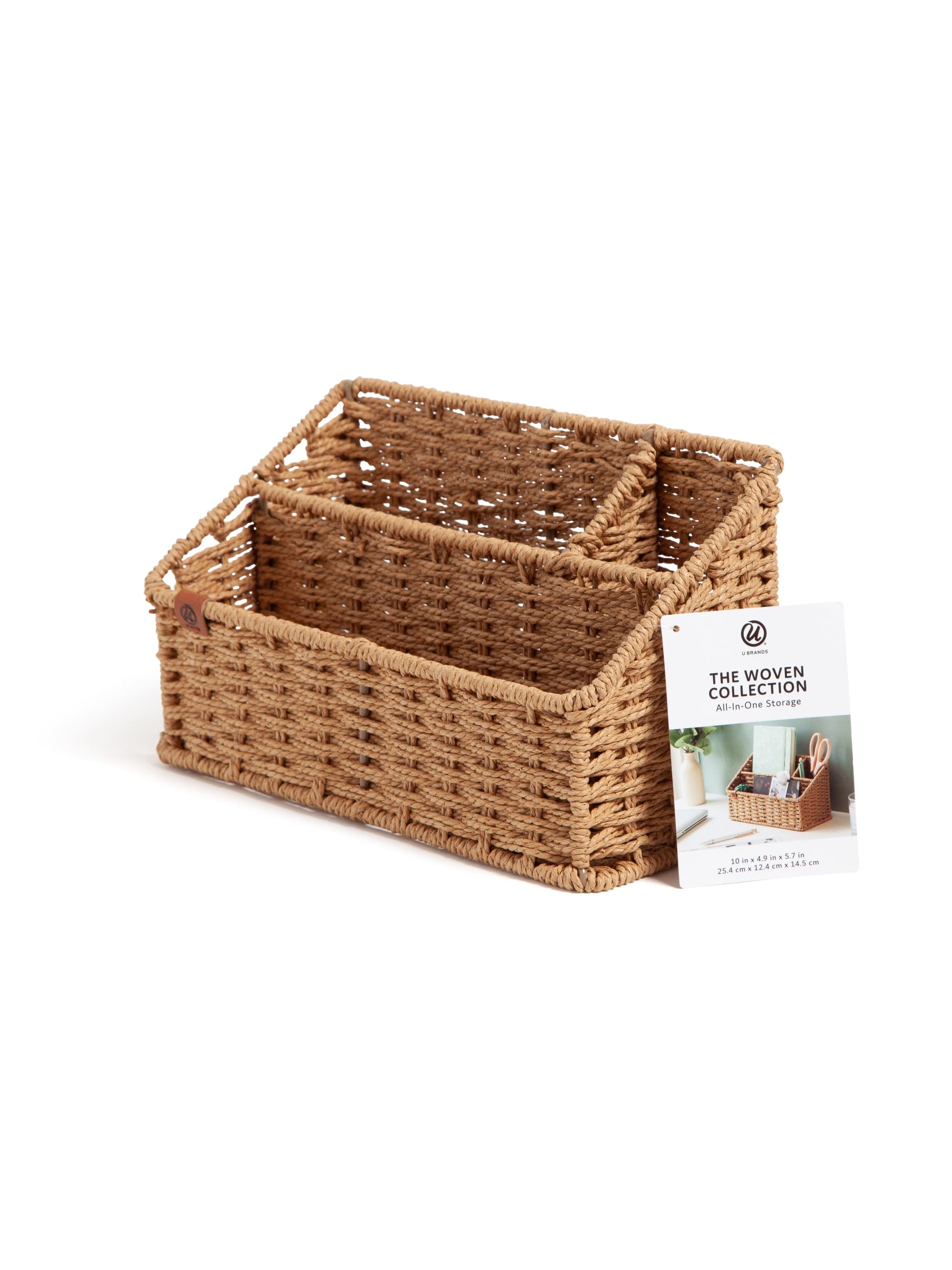 Woven Desktop Organizer, Woven, Brown, Brown, Set of 1, 843463160863
