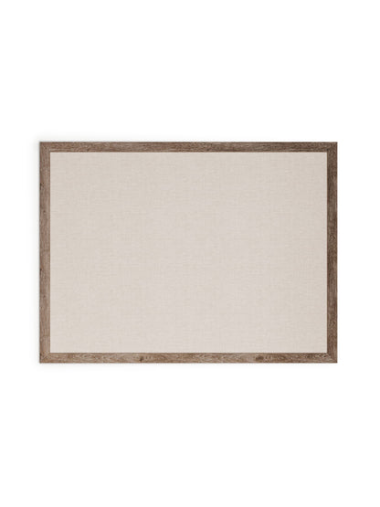 Rustic Frame Linen Bulletin Board, Brown, Beige, 47" x 35", 4 x 3, Beige, 47" X 35" Size, Set of 1, 843463148946