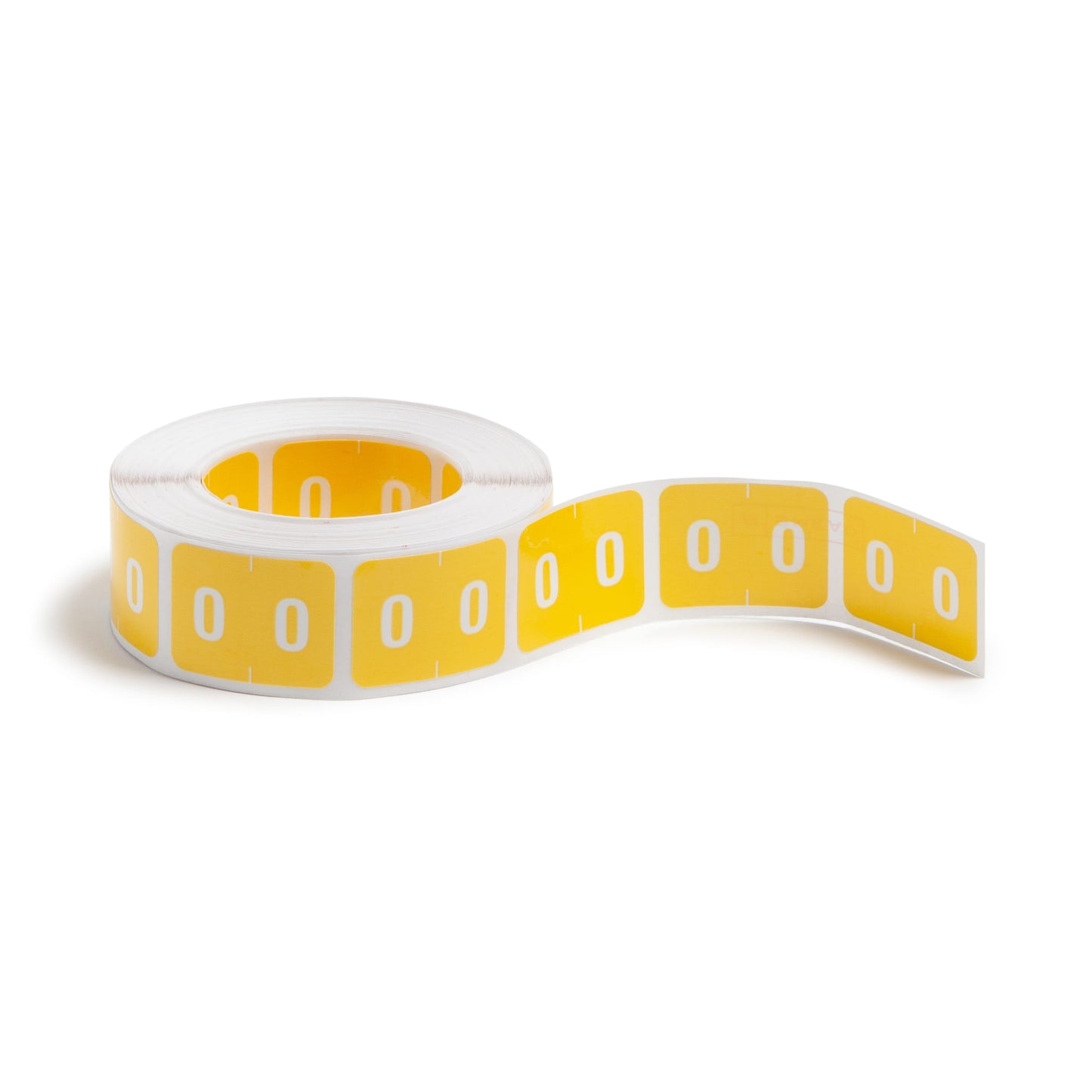 DCCRN Color-Coded Numeric Labels - Rolls, Yellow Color, 1-1/4" X 1" Size, Set of 500, 086486673402