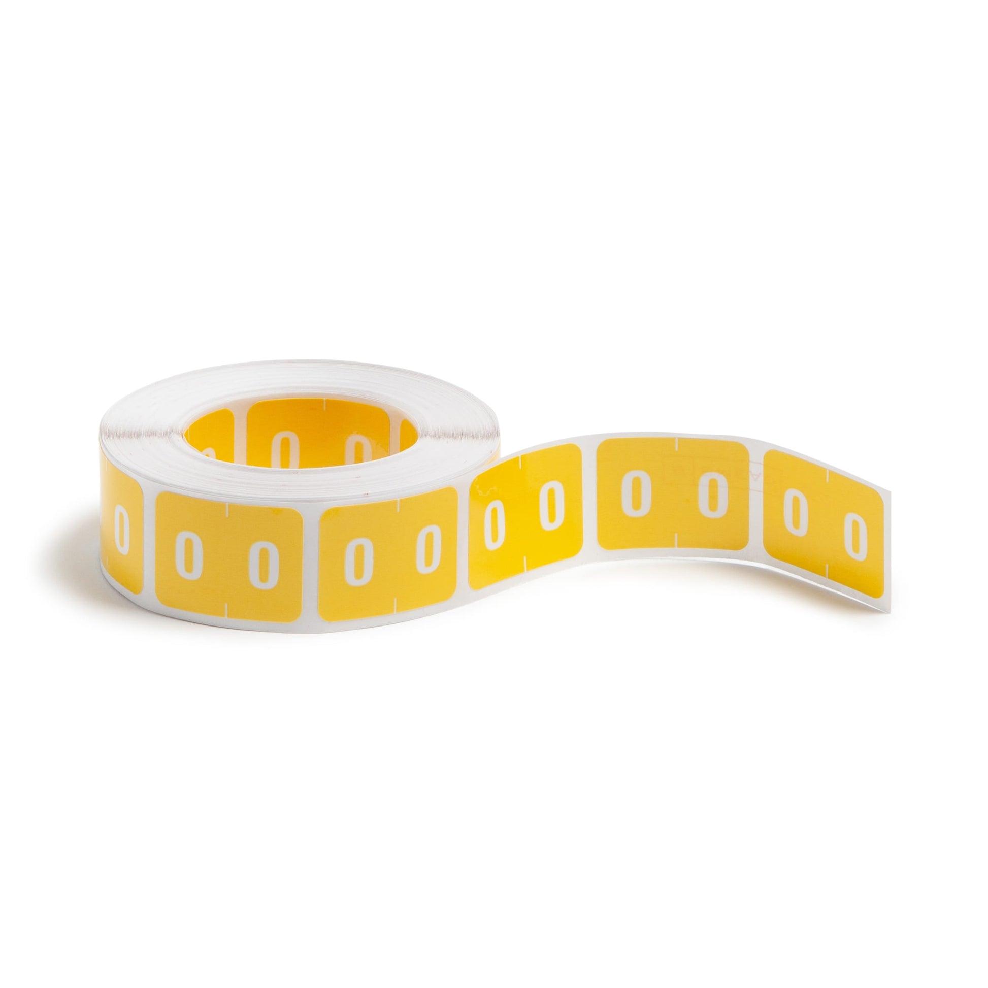 DCCRN Color-Coded Numeric Labels - Rolls, Yellow Color, 1-1/4" X 1" Size, Set of 500, 086486673402