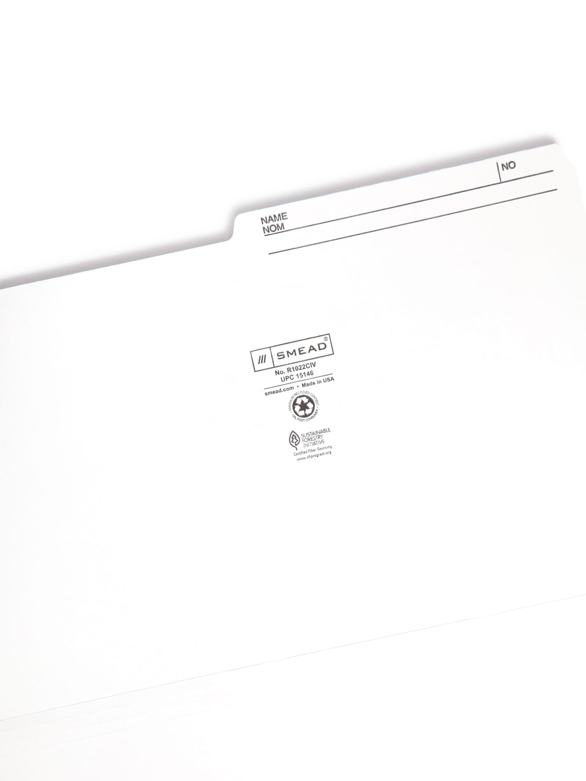 Reversible Printed Tab File Folders, 1/2-Cut Tab, 9 1/2 pt., Ivory Color, Legal Size, Set of 100, 086486151467