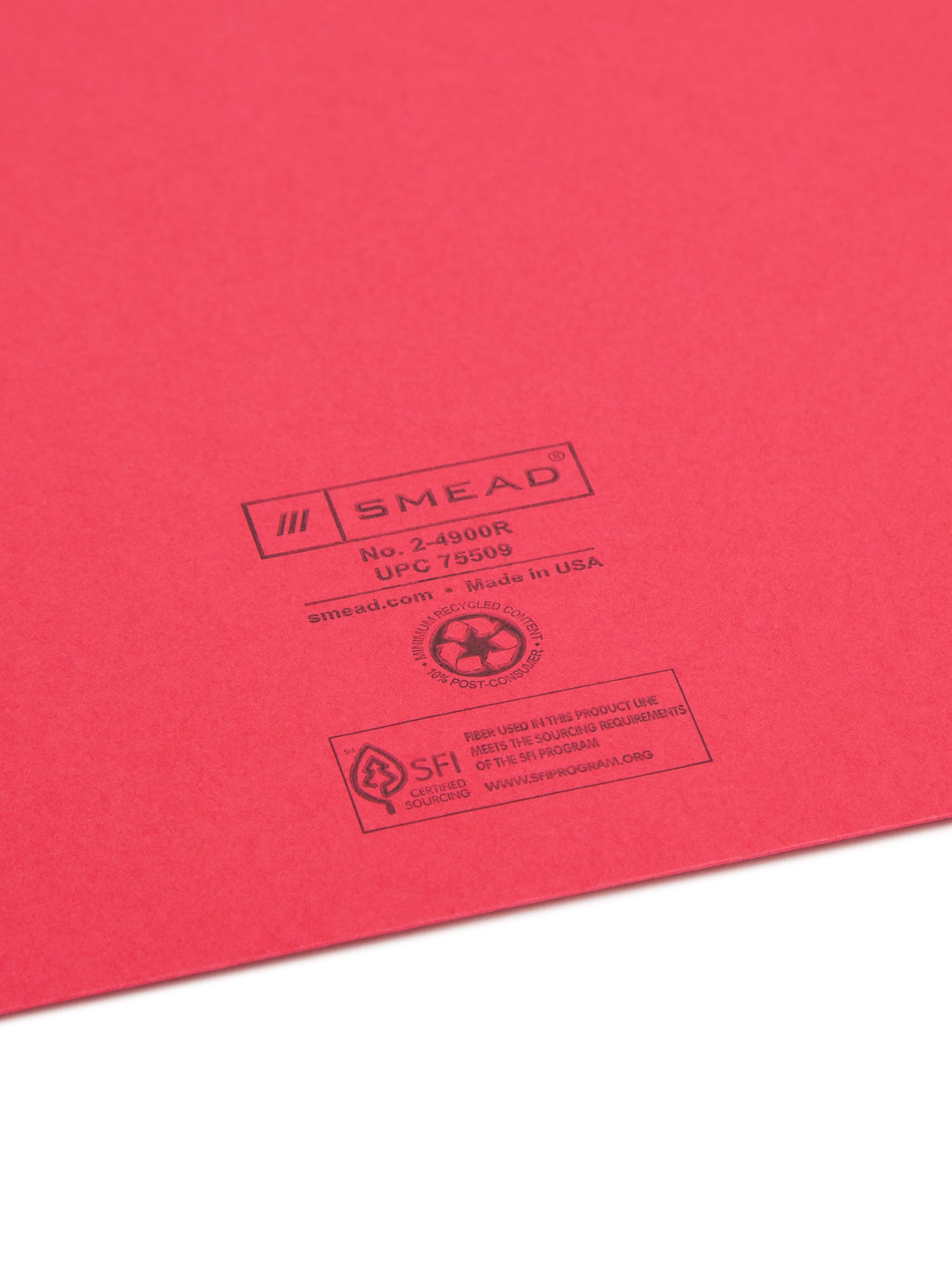 Colored File Jackets, Reinforced Straight-Cut Tab, No Expansion, Red Color, Letter Size, Set of 100, 30086486755093