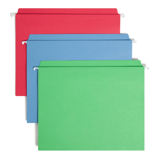 FasTab® Hanging File Folders, Straight-Cut Tab, Assorted Colors Color, Letter Size, Set of 1, 086486641005
