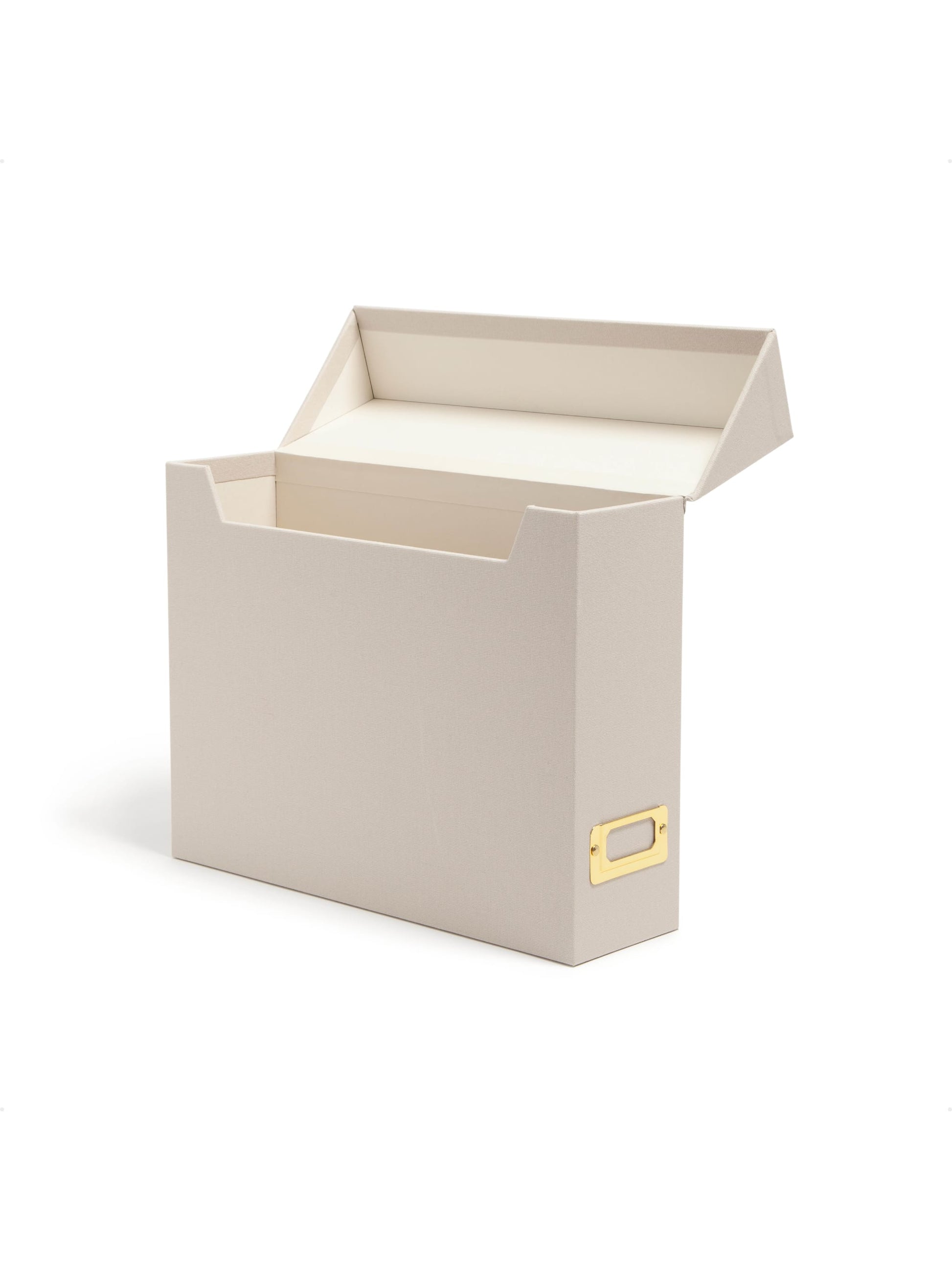 Flip Top Box, Beige Color, 13" X 9.4" X 3.7" Size, Set of 1, 086486702324