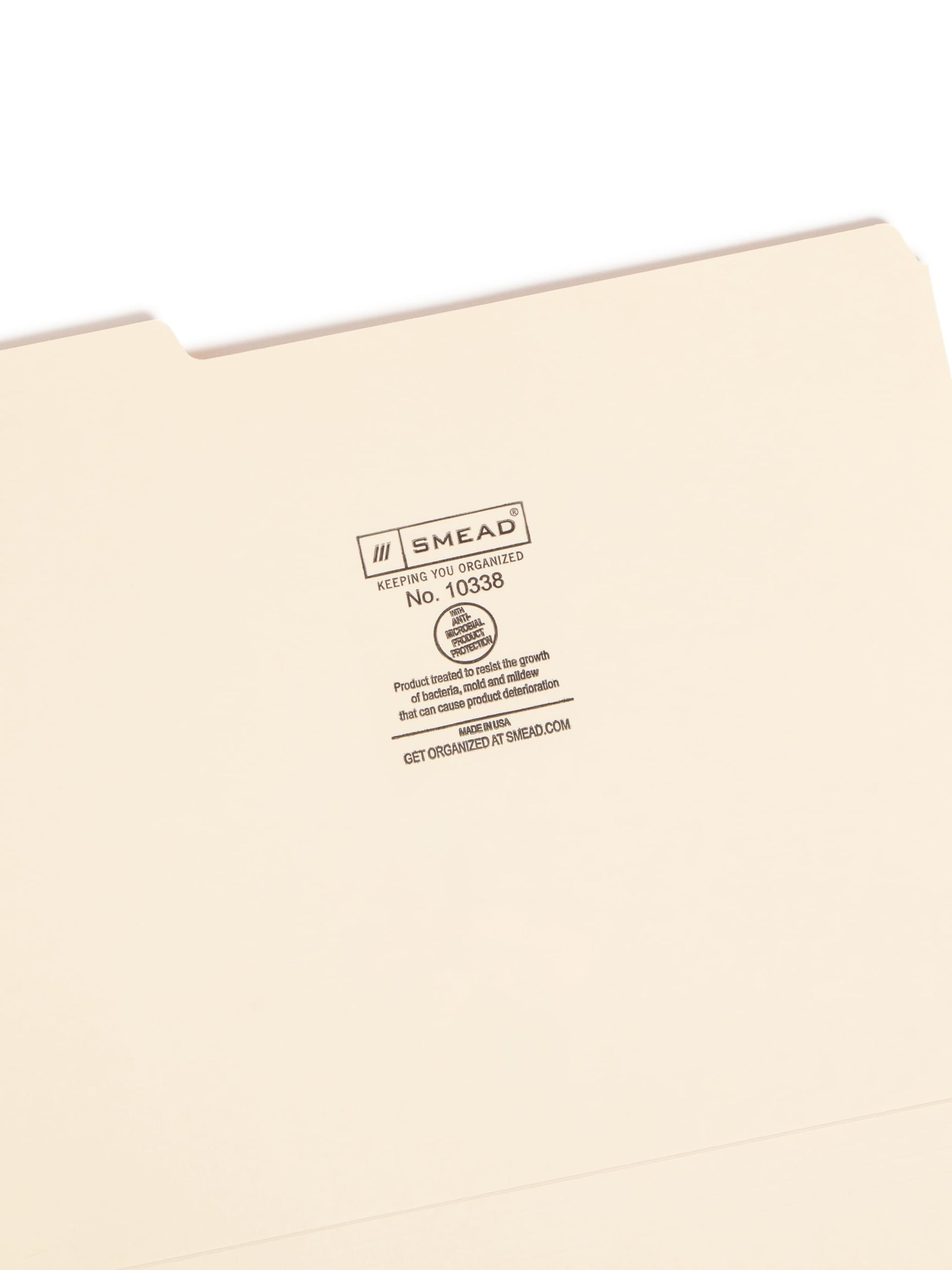 File Folders with Antimicrobial Product Protection, Manila Color, Letter Size, Set of 100, 086486103381