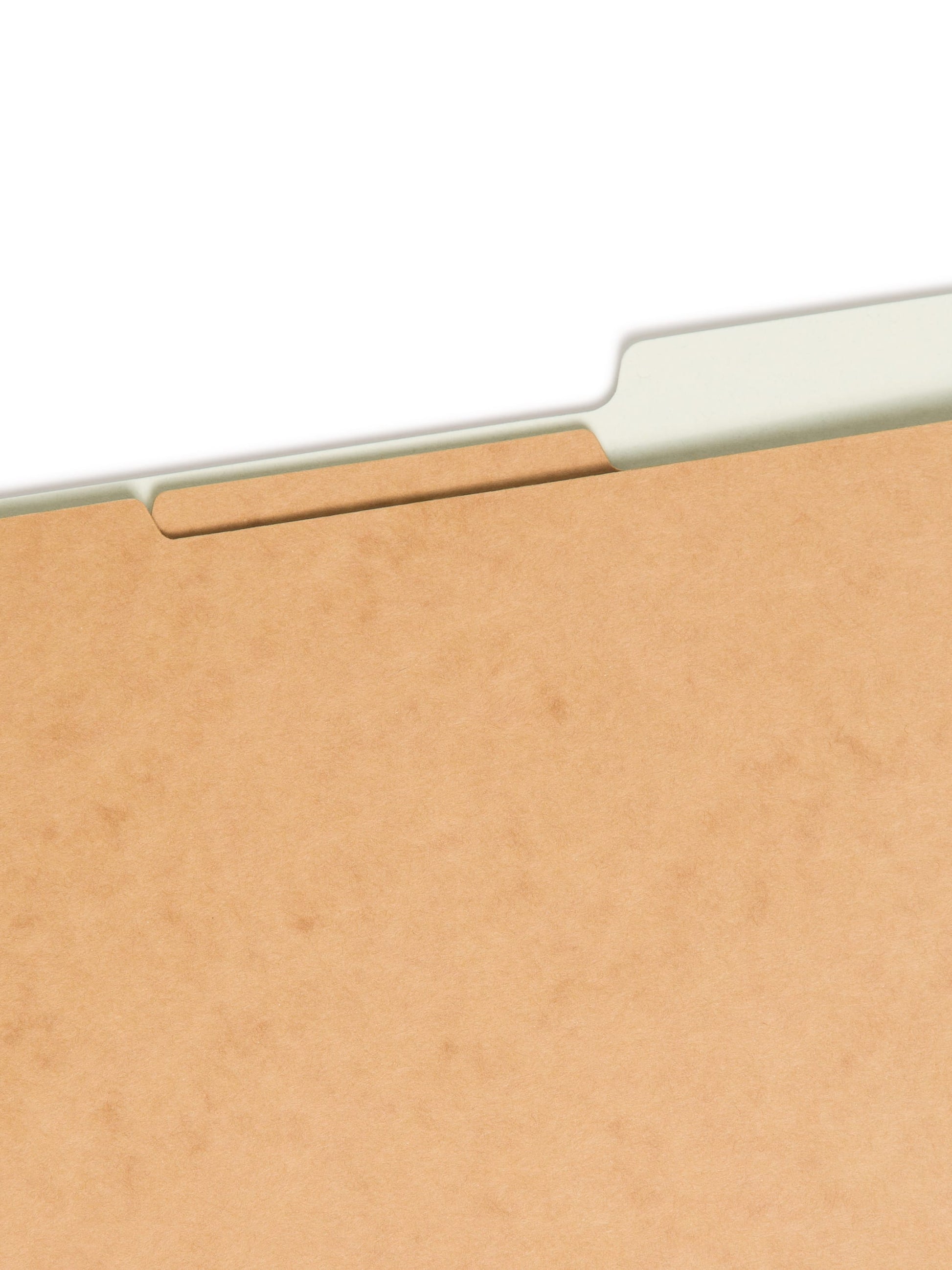 SafeSHIELD® Pressboard Classification File Folders, 2 Dividers, 2 inch Expansion, 1/3-Cut Tab, Gray/Green Color, Letter Size, 
